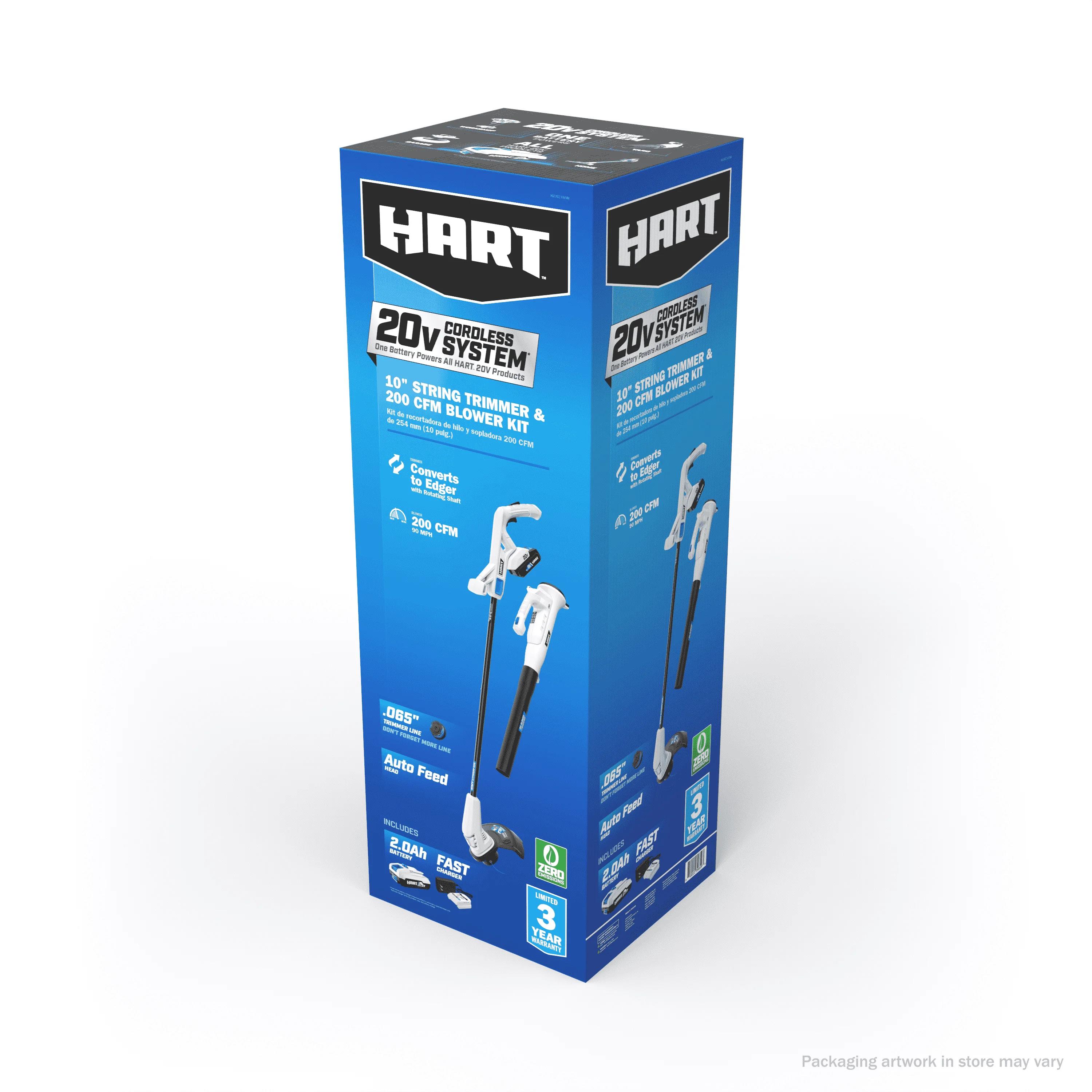 HART 20-Volt 10-inch String Trimmer/Bazooka Leaf Blower Combo Kit, (1) 2.0Ah Lithium-Ion Battery - Womvr