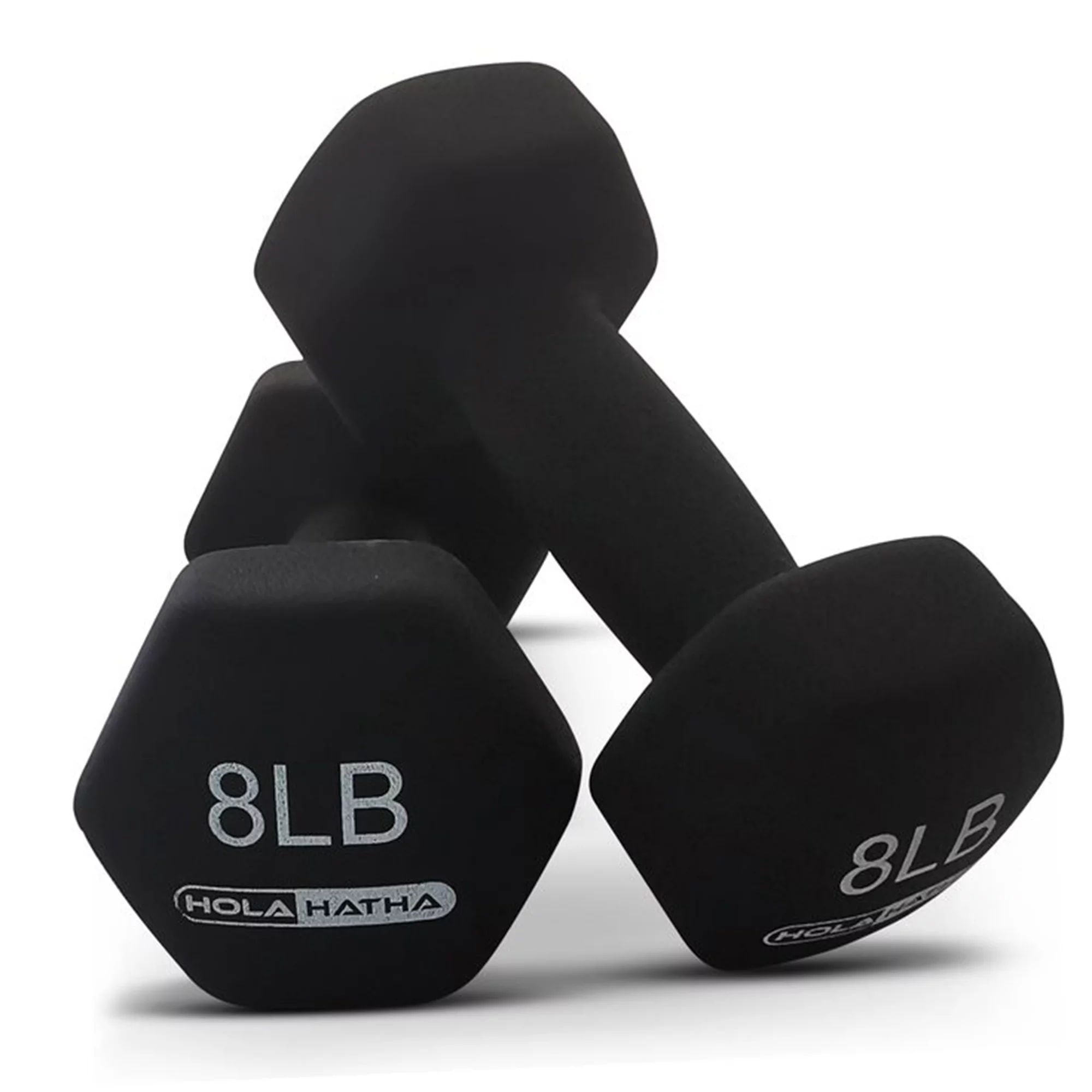 HolaHatha 2, 3, 5, 8, & 10 Lb Neoprene Dumbbell Weight Set w/ Rack, Pastel - Womvr