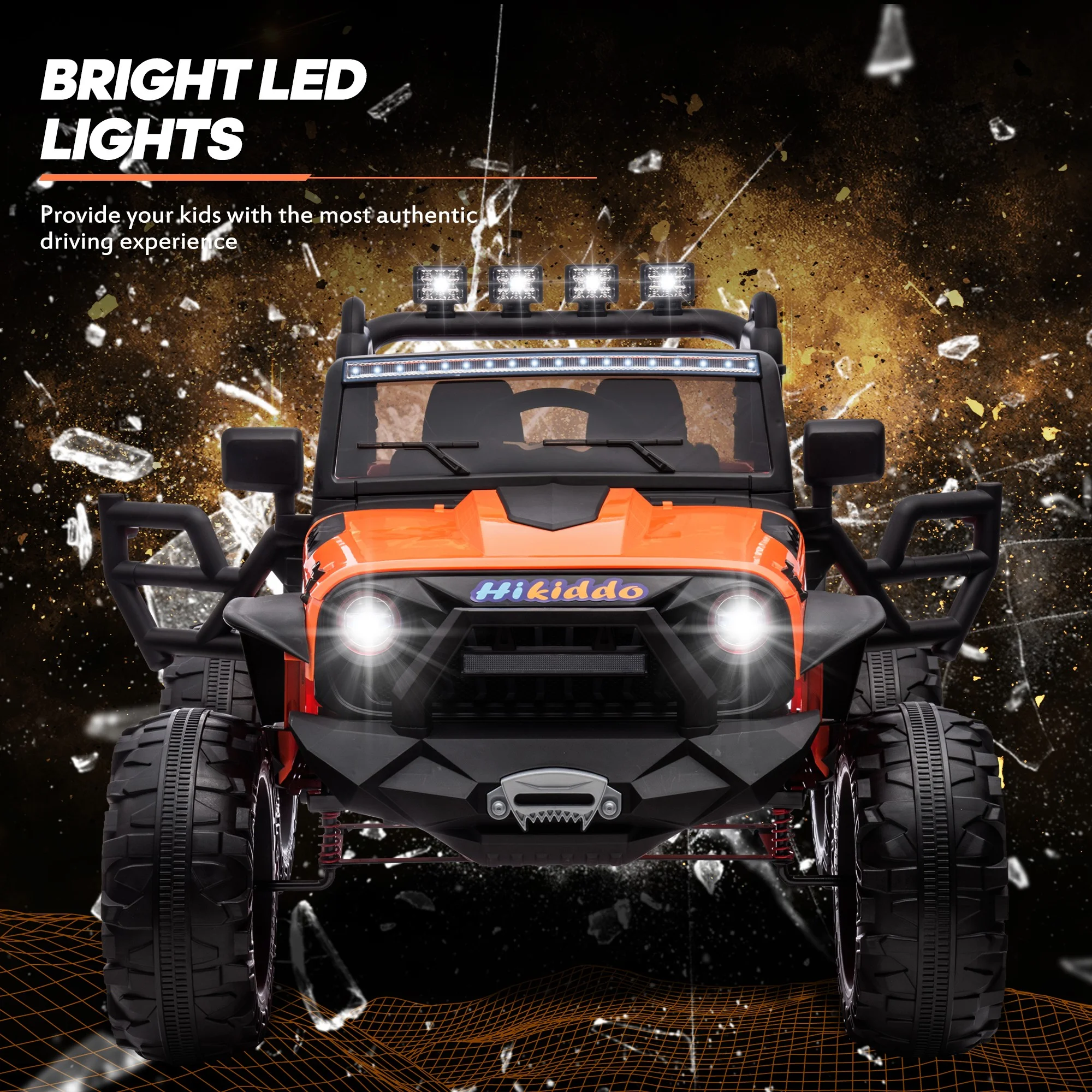 Hikiddo JC555 24V Ride on Toy for Big Kids, 2 Seater Powered Ride-on Truck Car with Remote - Green - Womvr