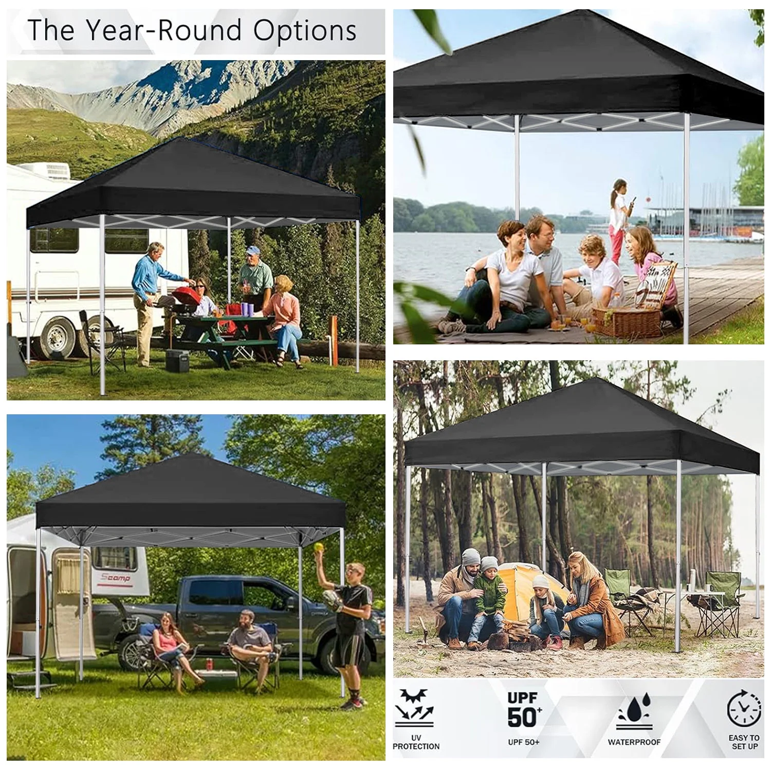 GVDV Canopy Tent, 10x10 ft Easy Pop up Outdoor Canopy Tent, Portable Straight Leg Gazebo Instant Canopy, Blue - Womvr