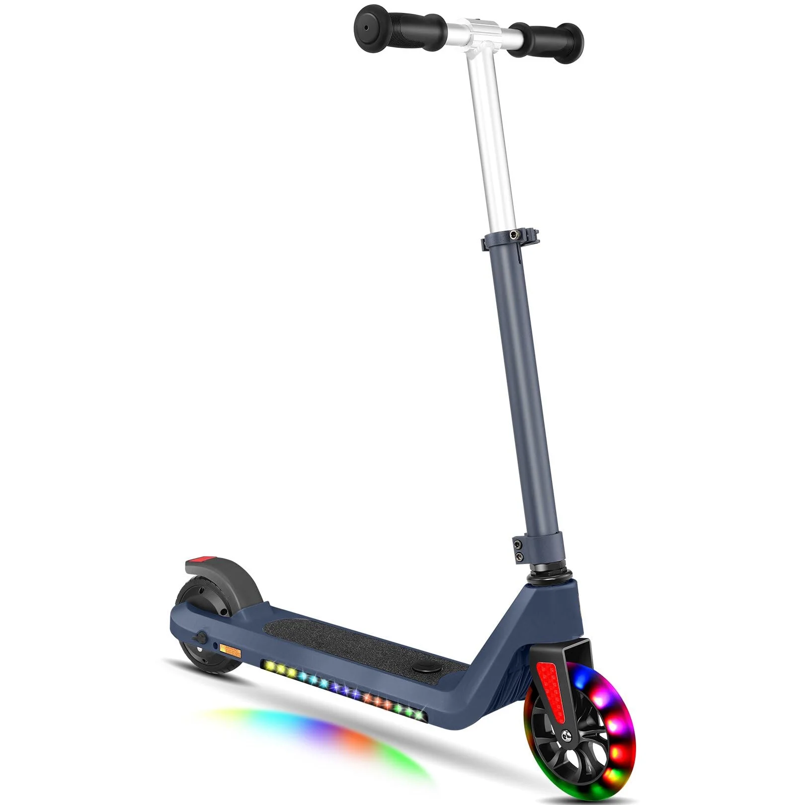 Electric Scooter, Foldable Electric Scooter for Kids Ages 8-15, Up to 10 MPH & 7 Miles, LED Display, Colorful LED Lights, Lightweight Kids Electric Scooter - Womvr