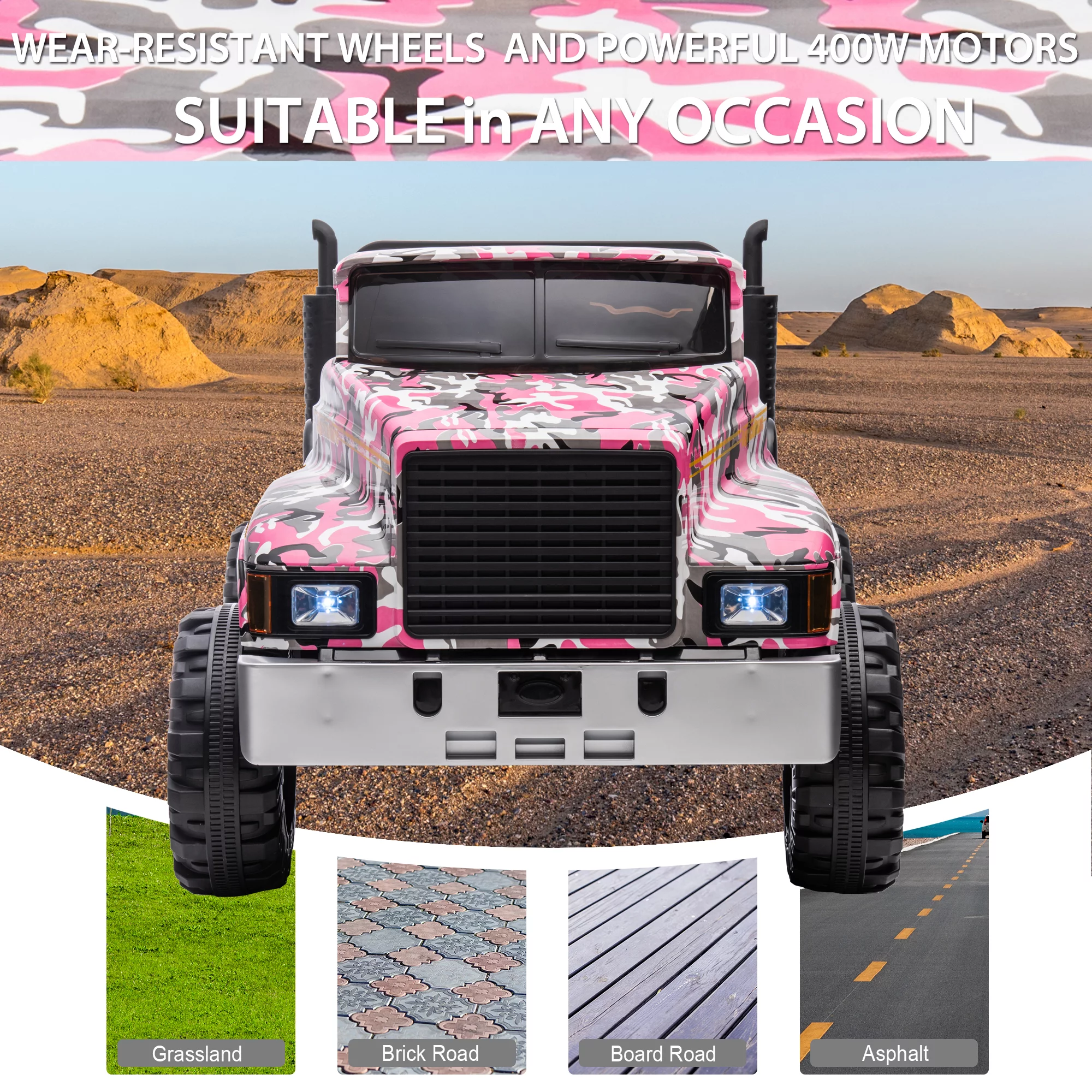 Outfunny 24V Ride on Dump Truck, 2 Seater Ride on Toy for Big Kids with Remote - Green - Womvr