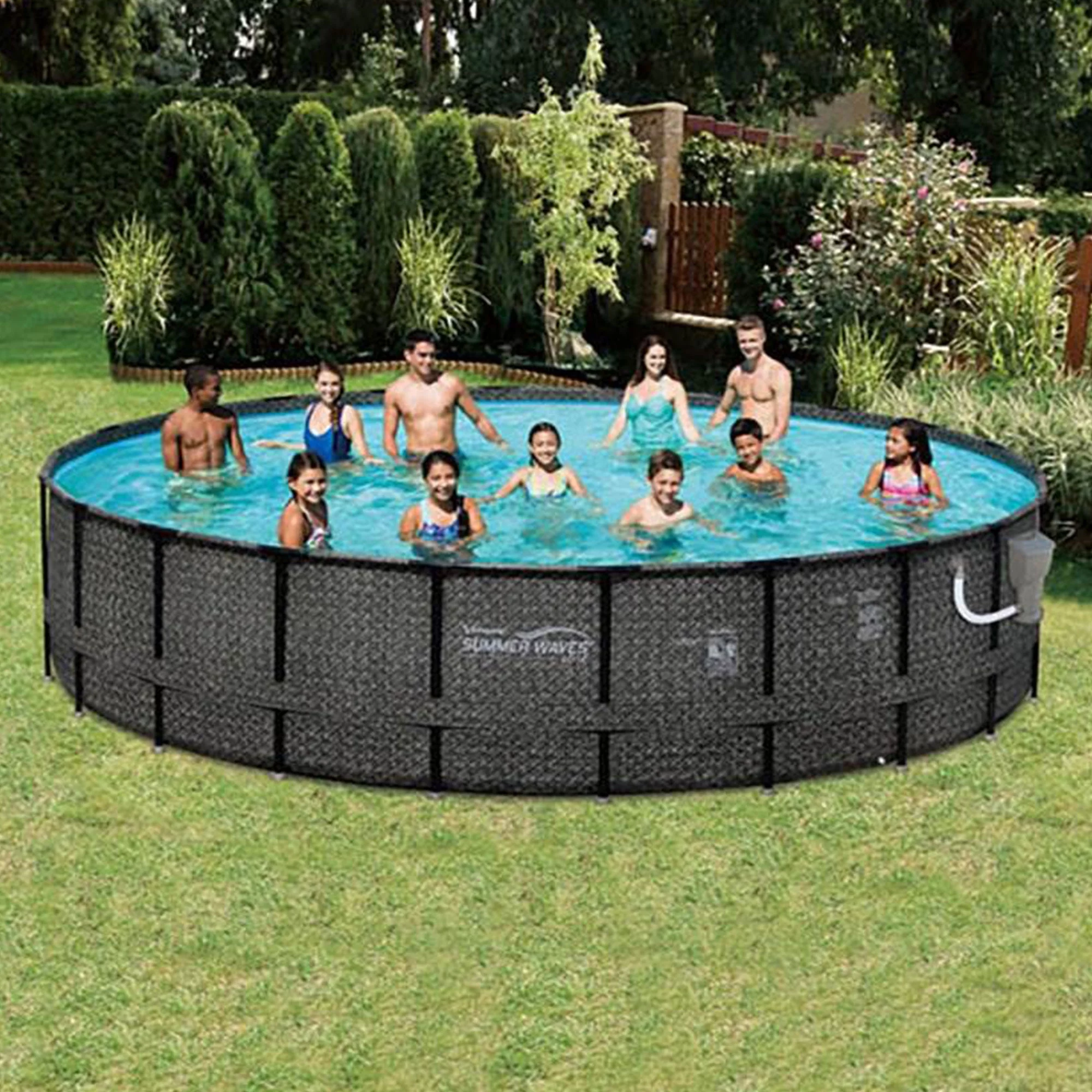 Summer Waves Elite 20ft x 48in Above Ground Frame Swimming Pool Set w/ Pump - Womvr