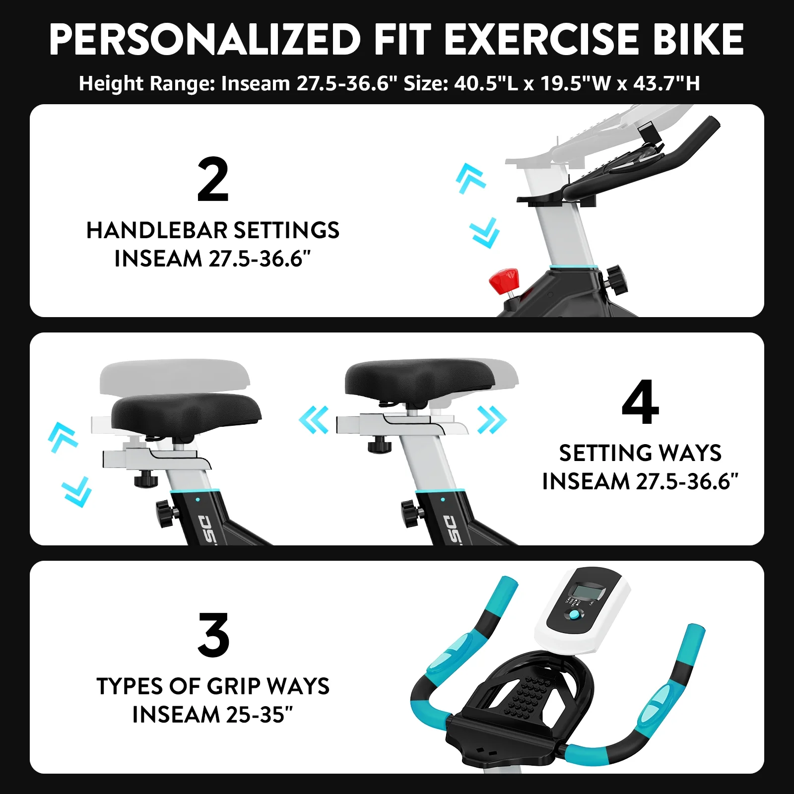 Pooboo Indoor Cycling Bike Magnetic Stationary Exercise Bikes Home Cardio Workout Bicycle Machine 350lb Flywheel Weight 40lbs - Womvr