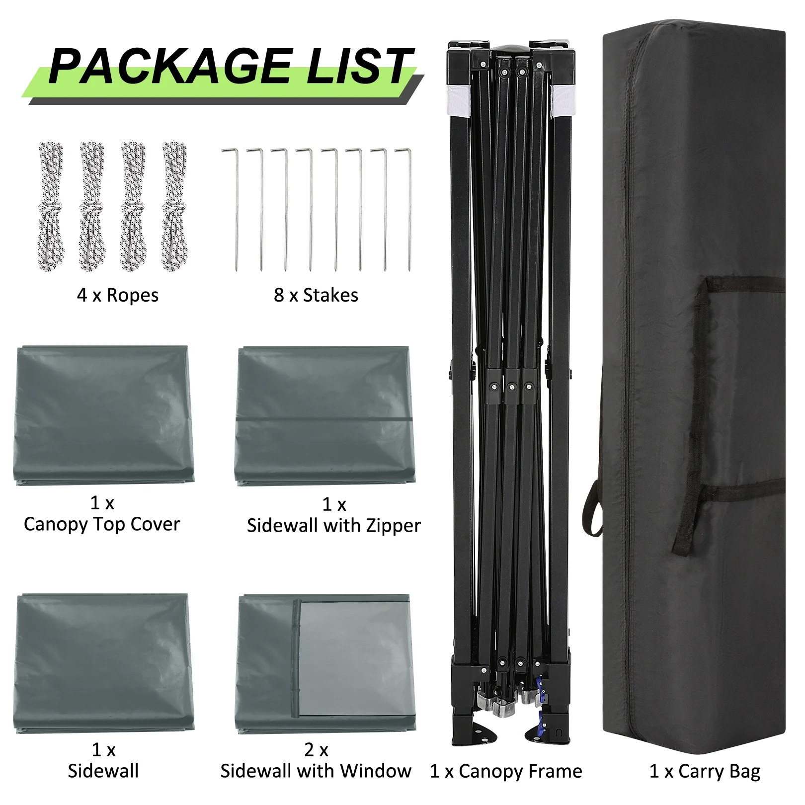 SANOPY 10' x 10' Pop up Canopy, UV and Rain Resistant Canopy Shelter with 4 Removable Sidewalls and Sandbags, Outdoor Canopy with Carry Bag for Grass, Beach and Camping - Womvr