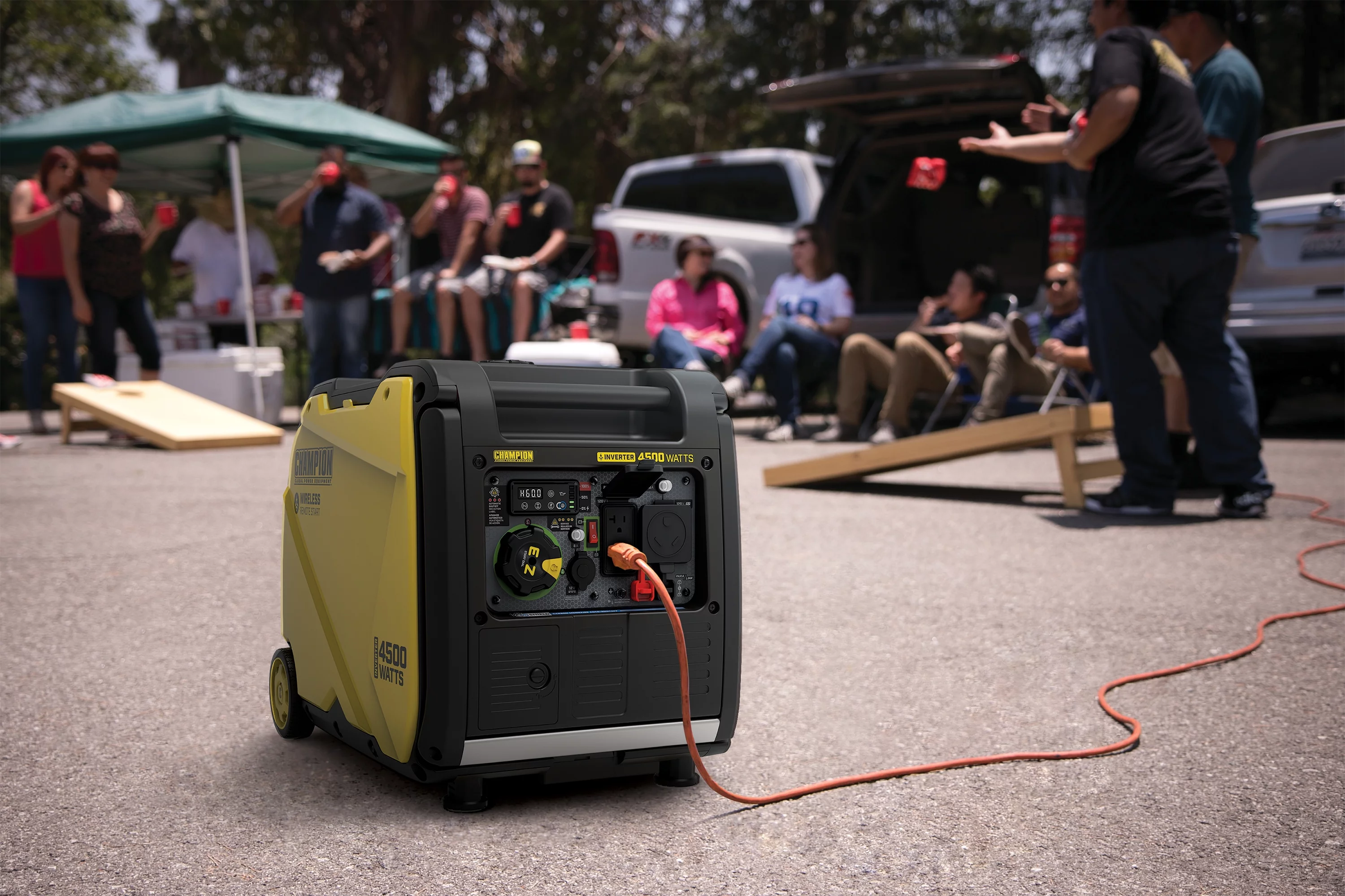 Champion Power Equipment 4500-Watt Wireless Remote Start Inverter Generator with CO Shield - Womvr