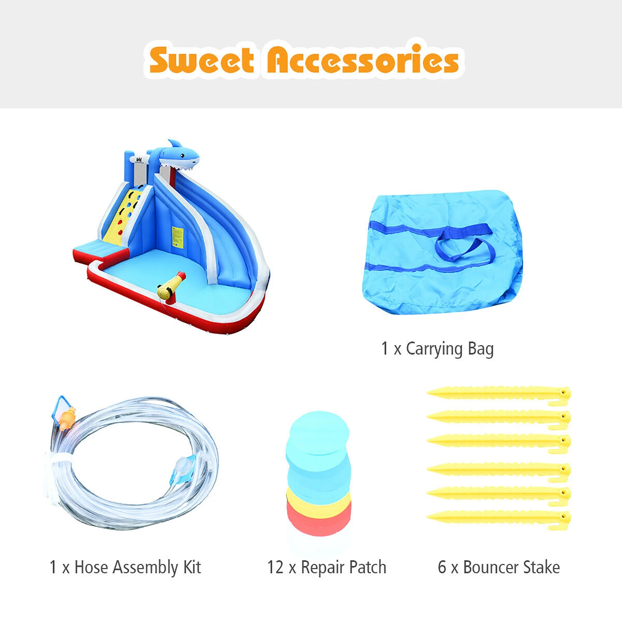 Costway Inflatable Water Slide Animal Shaped Bounce House Castle Splash Water Pool without Blower - Womvr