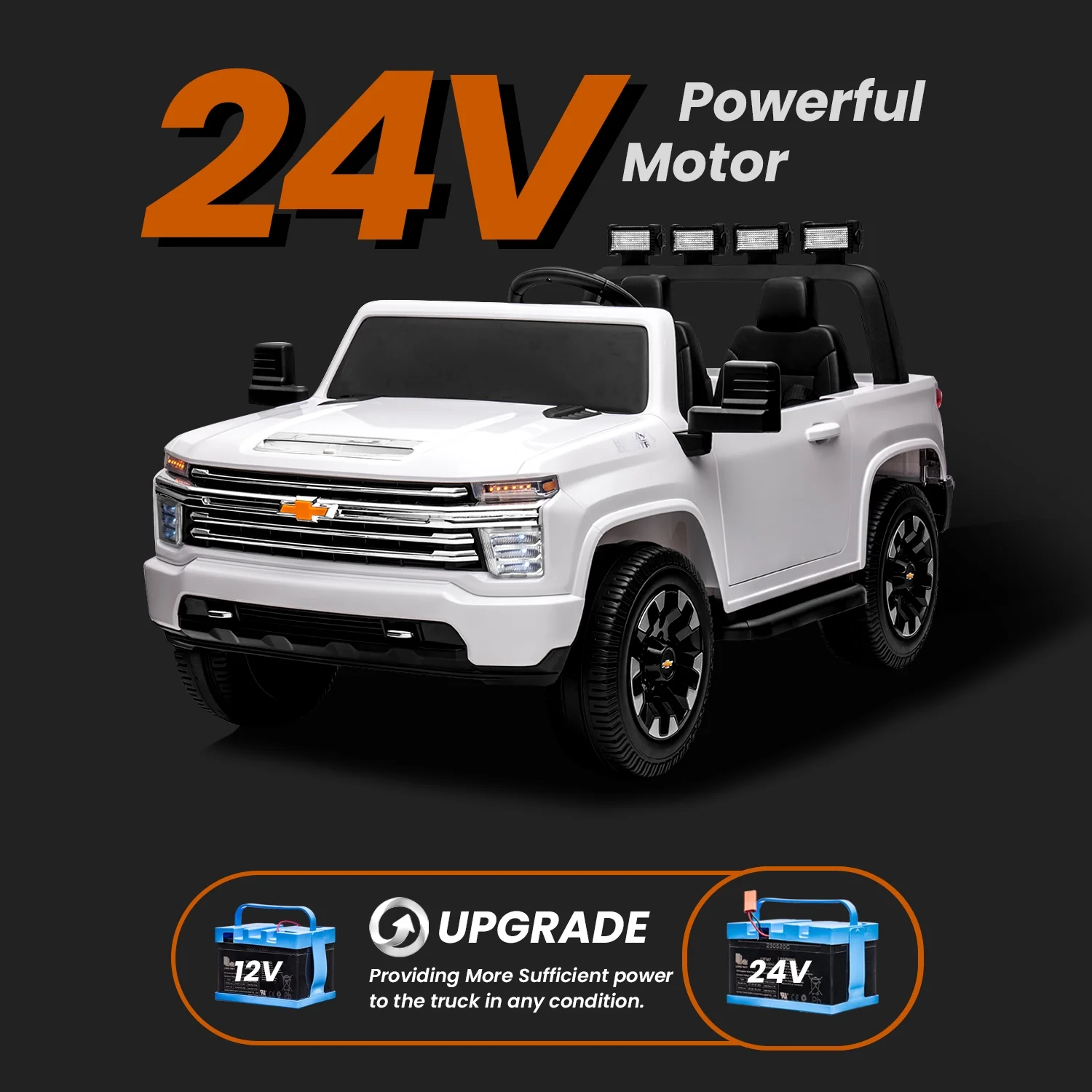 Track 7 24V Ride on Car, Licensed Silverado HD 2 Seater Electric Car for Boys Girls Age 3+, 24V Ride on Truck w/Remote Control, Music, ABC, Pink - Womvr