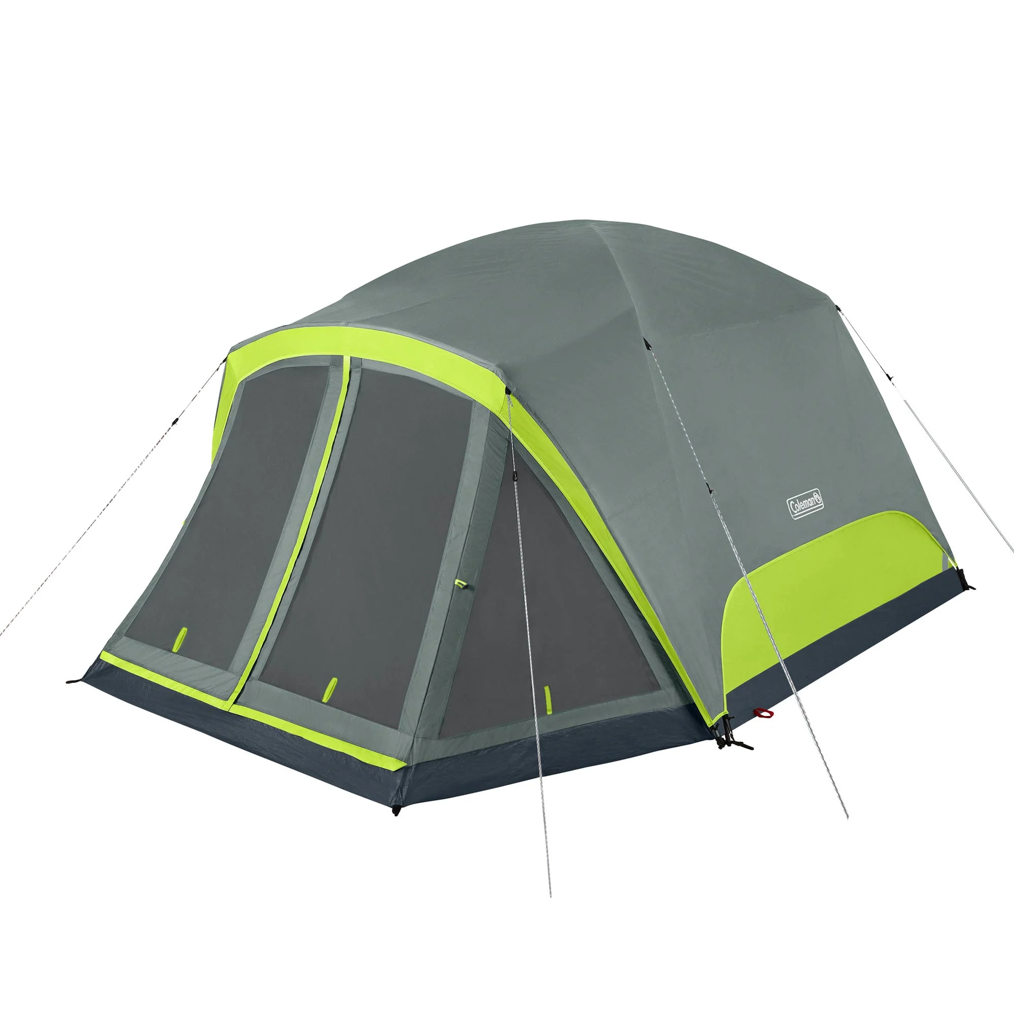 Coleman Skydome 6 Person Camping Tent with Screen Room and Bag, Rock Gray - Womvr