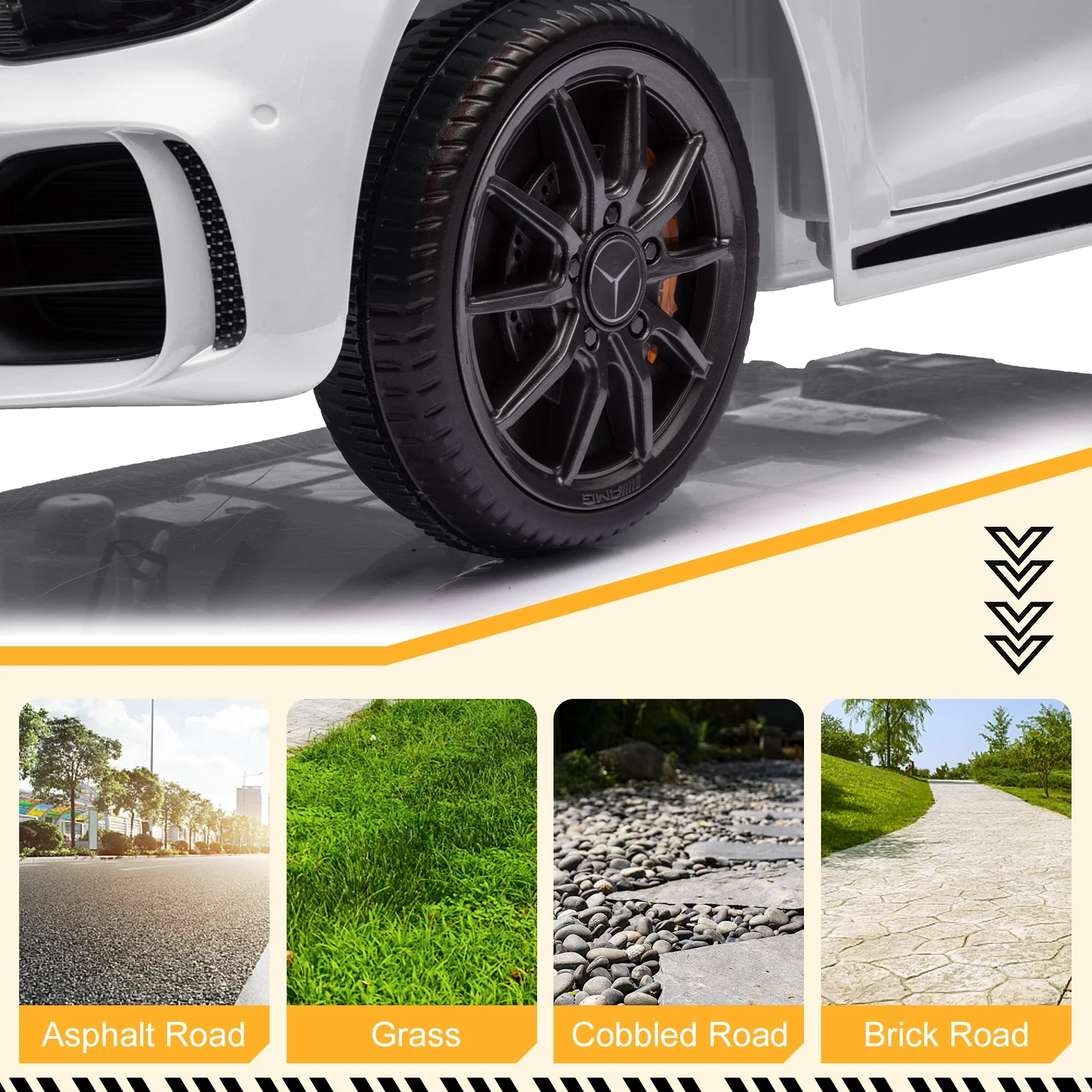 12V Ride on Car for Girls and Boys Licensed Mercedes Benz Electric Vehicle, MP3, Bluetooth, Ride On Toy for 3-5 Years Old, Red - Womvr