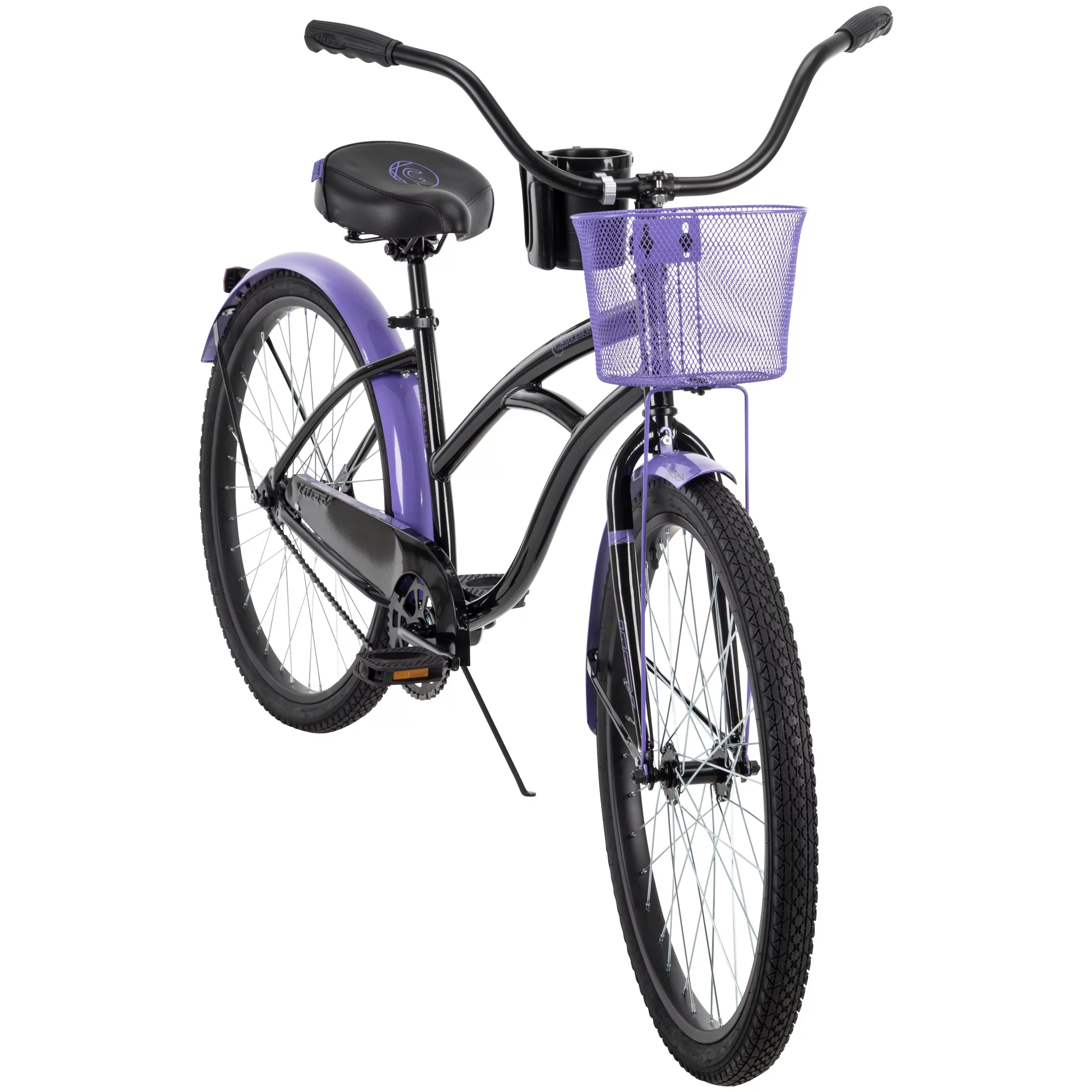 Huffy Carlisle 26-In. Cruiser Bicycle for Women, Black and Purple - Womvr