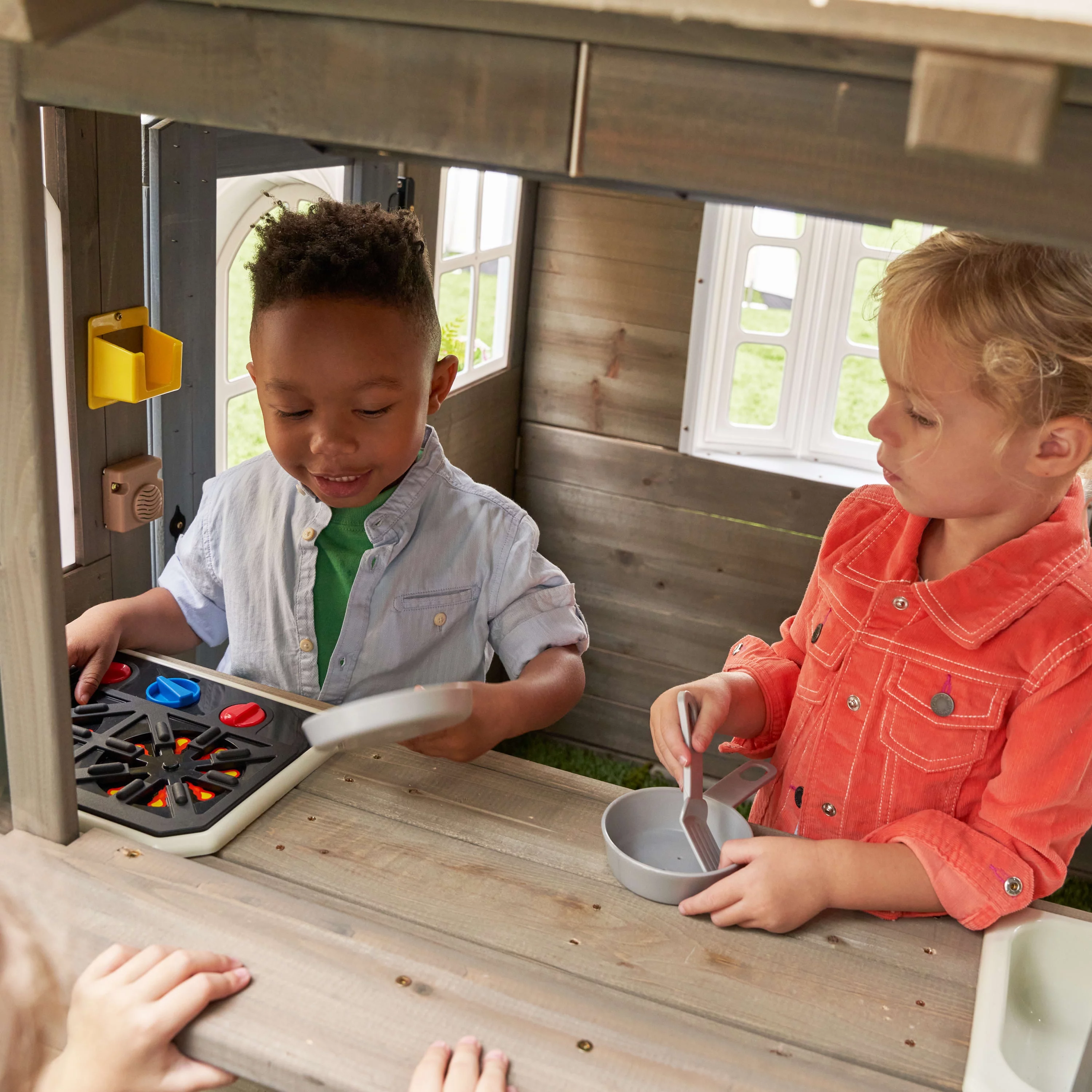 KidKraft Forestview II Wooden Outdoor Playhouse with Kitchen - Womvr