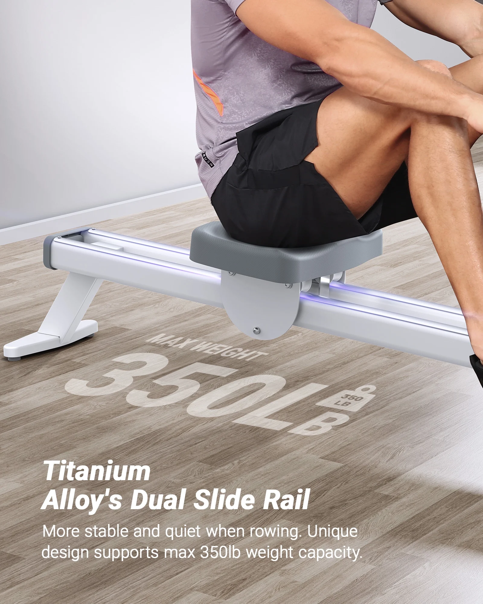 MERACH Magnetic Rowing Machine Quiet 16 Levels Of Resistance Bluetooth White Rower for Home Q1S - Womvr