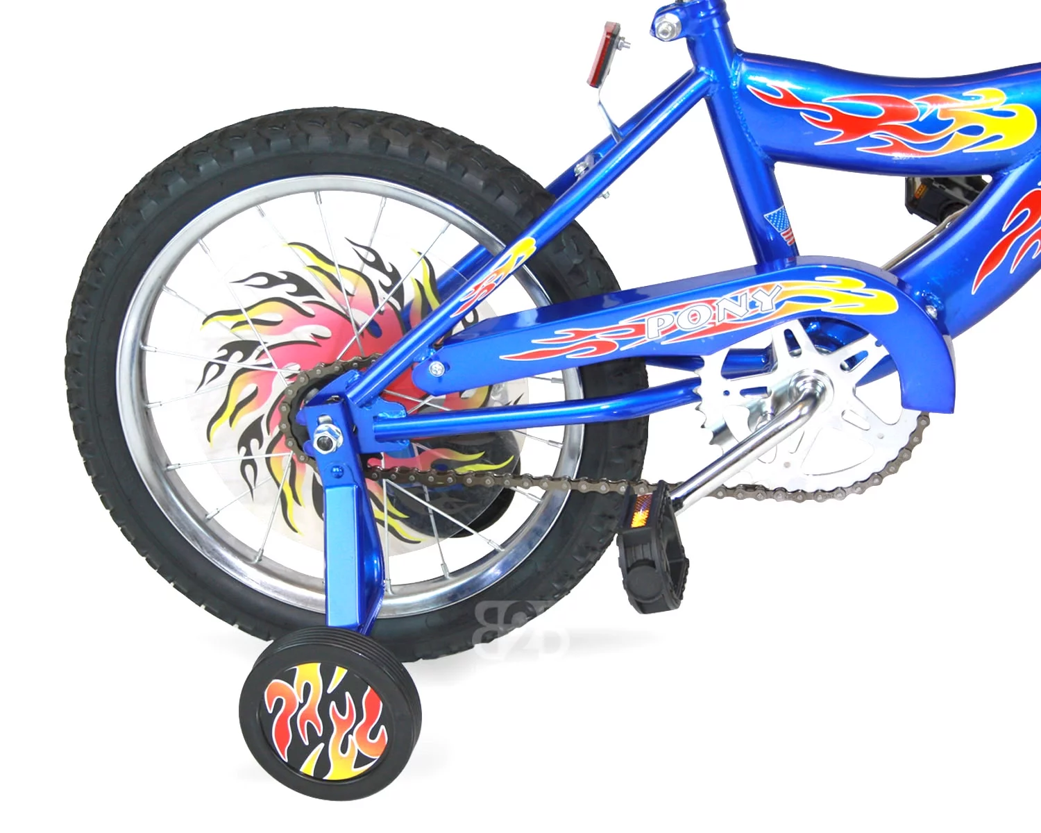 Pony Fire Flame 16-inch Rock It Bike (Blue) - Womvr