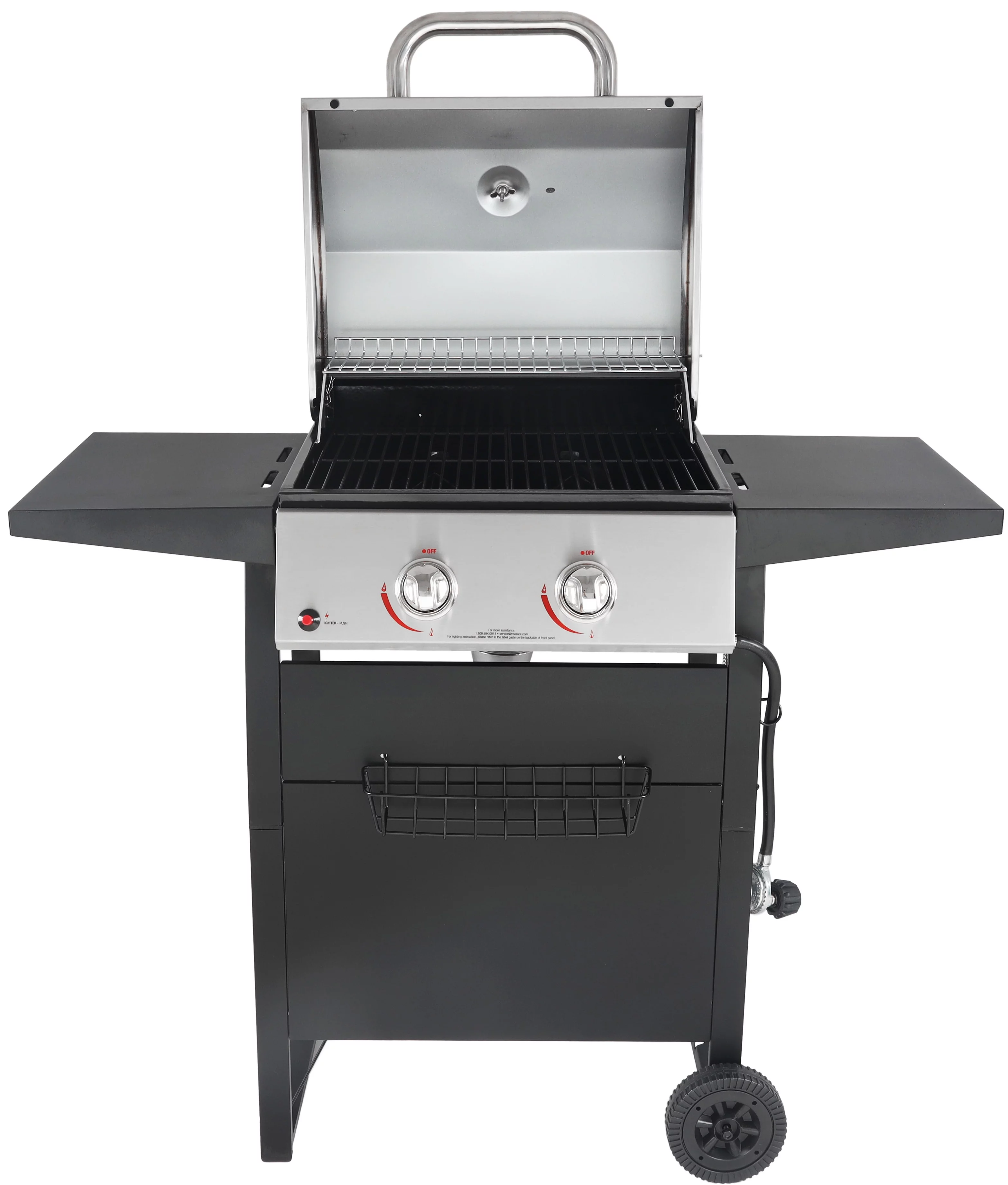 RevoAce 2-Burner Space Saver Propane Gas Grill, Stainless and Black, GBC1705WV - Womvr