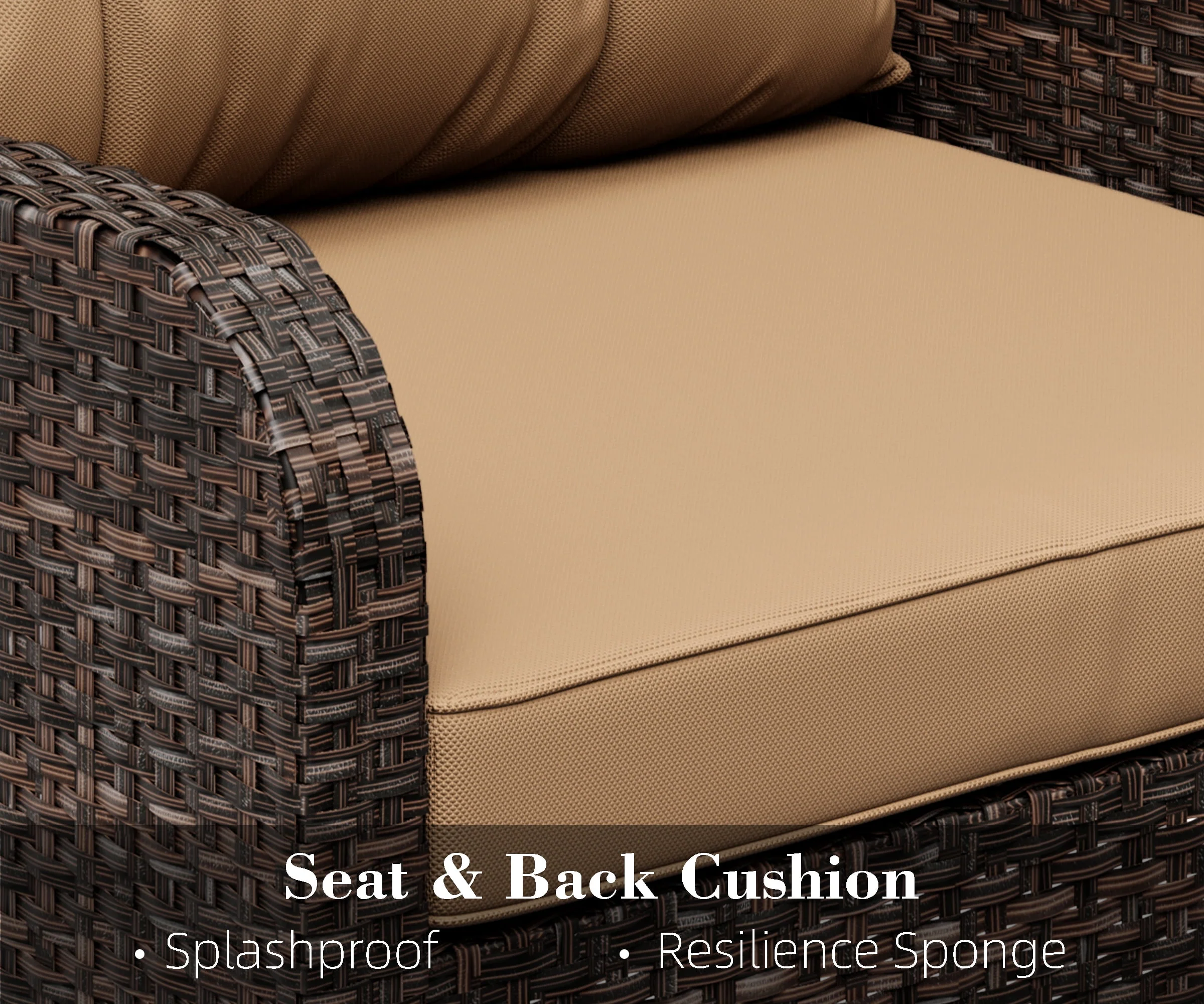 Bifanuo 4-Piece Patio Furniture Set Outdoor Rattan Wicker Sofa Set with Cushions & Coffee Table, Conversation Sofa Set with Tempered Glass Table Top - Womvr