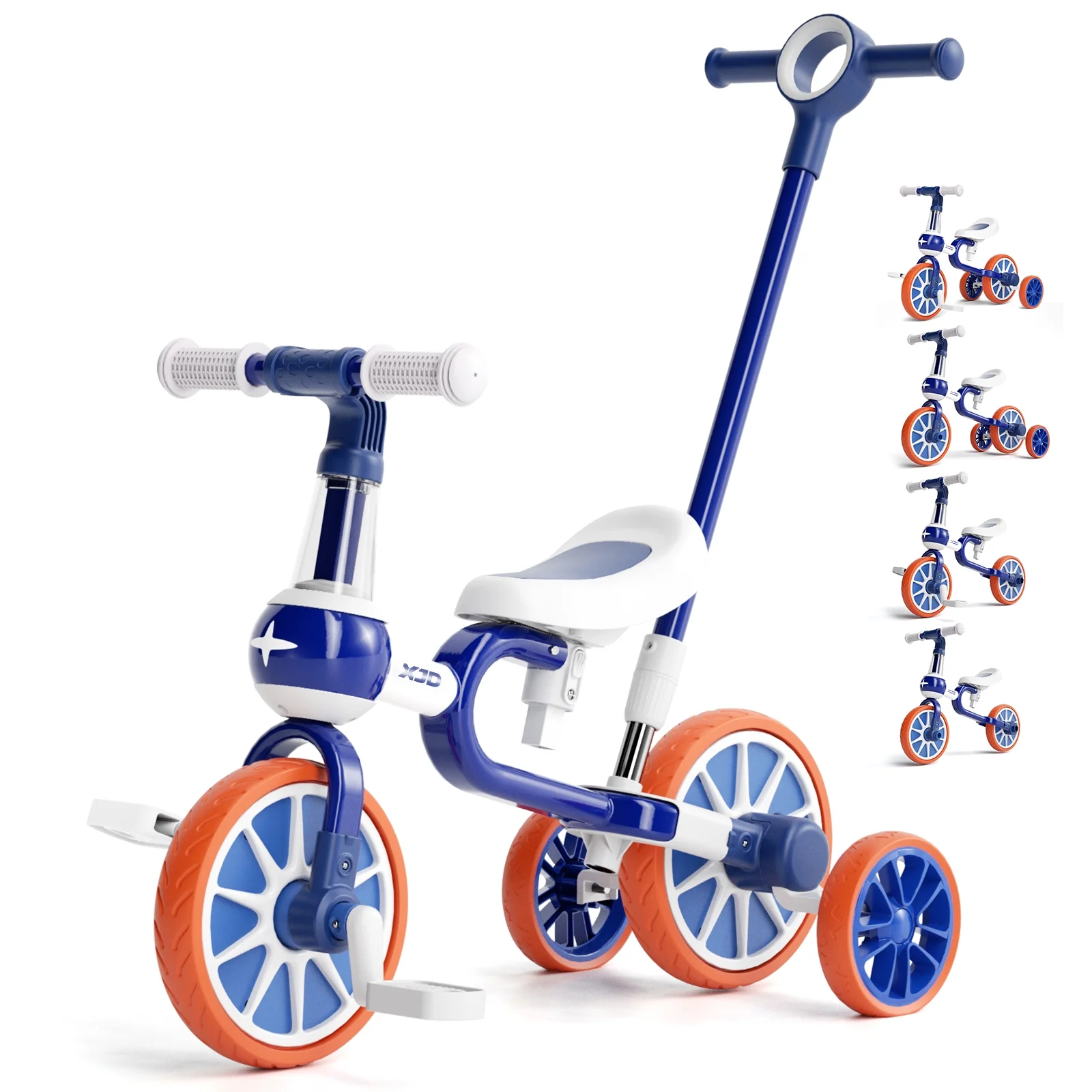 XJD 7 in 1 Toddler Bike for 1 Year to 4 Years Old Kids, Toddler Tricycle Kids Trikes Tricycle, Gift & Toys for Boy & Girl, Balance Training, Removable Pedals - Womvr