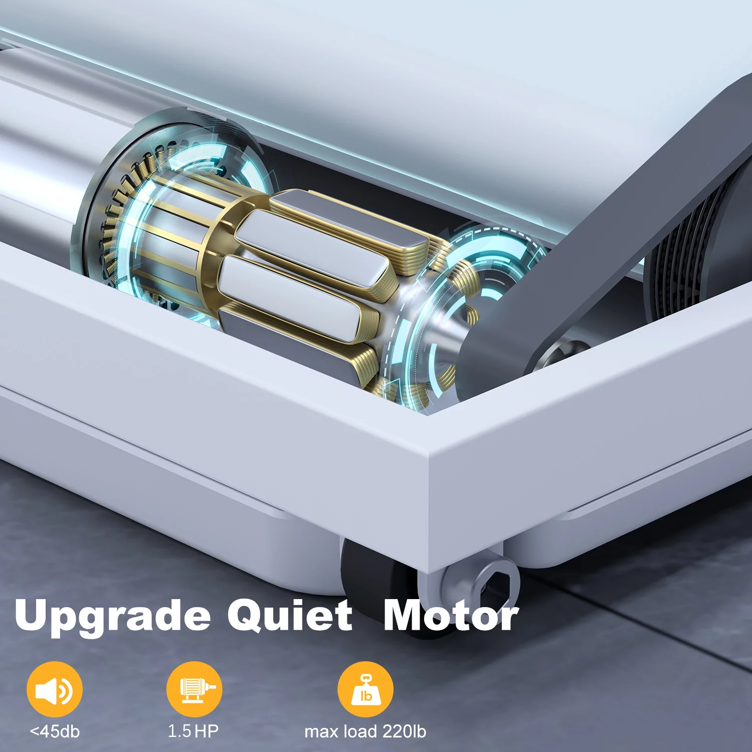 Bigzzia Walking Pad Under Desk Treadmill, Treadmills with Remote Control & LCD Display for Home Office, 265 lbs Max Weight, Gray - Womvr