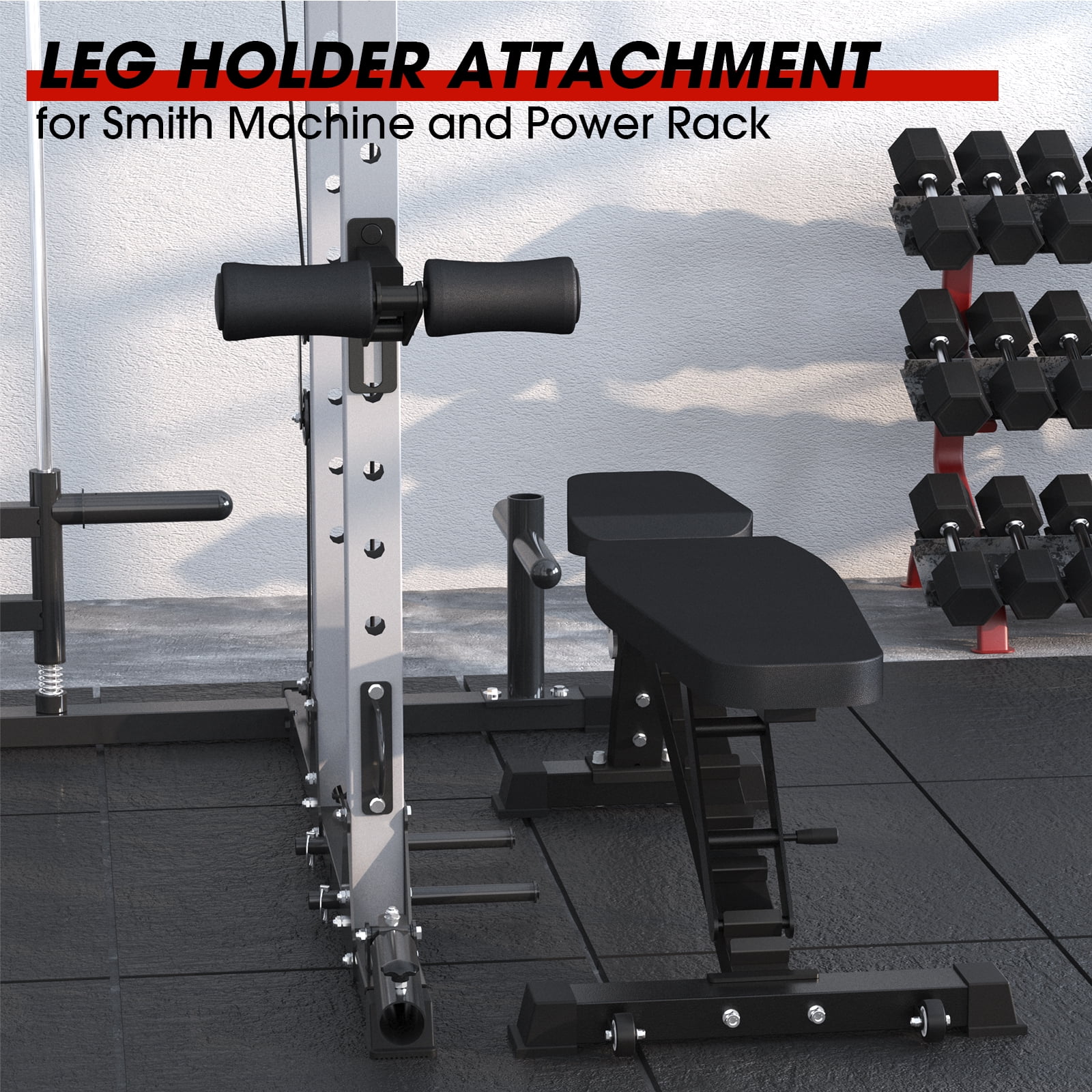 Mikolo Home Gym Equipment Leg Holder Attachment for Smith Machine and Power Rack - Womvr