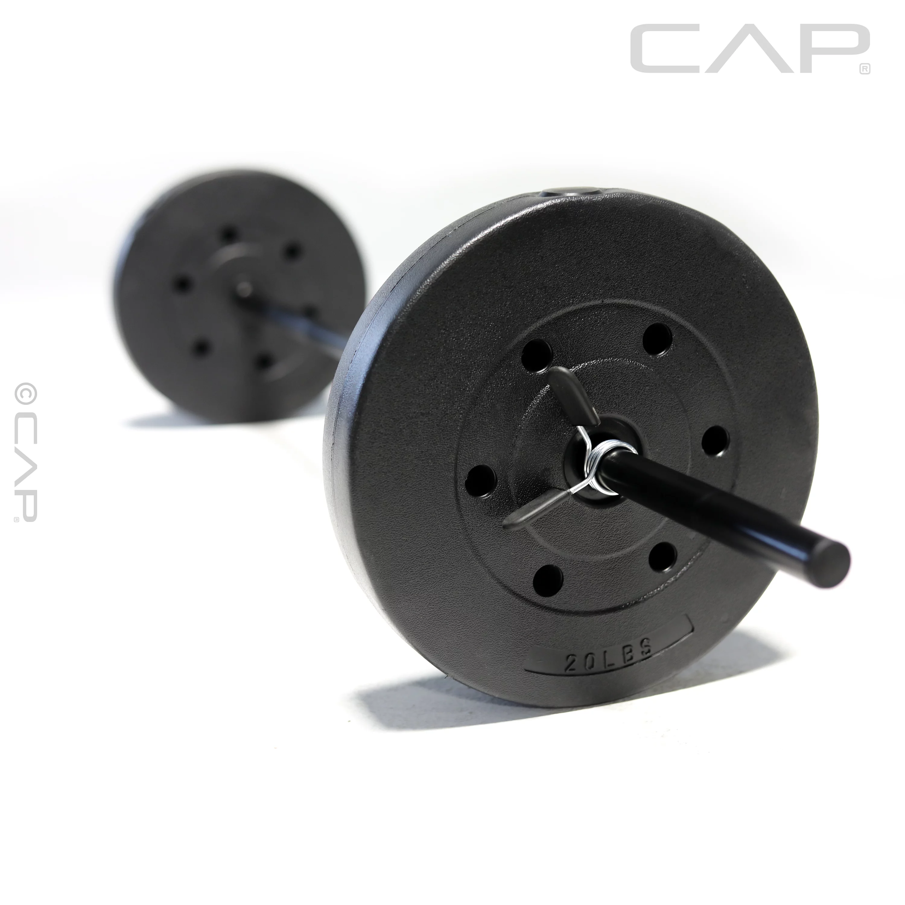 CAP Barbell Standard Vinyl Weight Plate Set, 40 lb (20 lb x 2) - Womvr