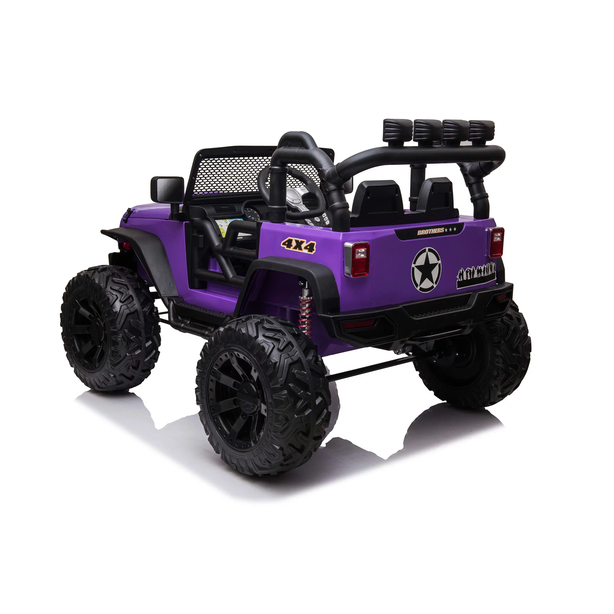 Pouseayar JEEP Double Drive Electric  Children Ride- on Car for Boys Girls,Purple - Womvr