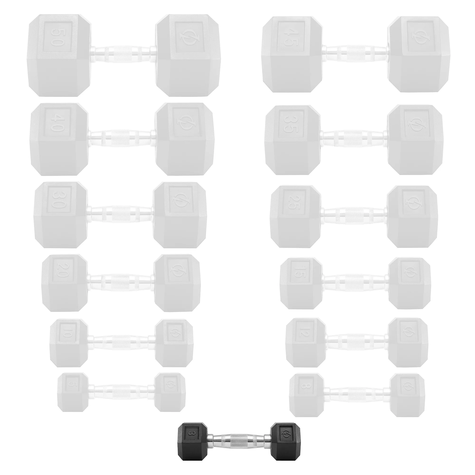 Philosophy Gym Rubber Coated Hex Dumbbell Hand Weights, 45 lb Pair - Womvr