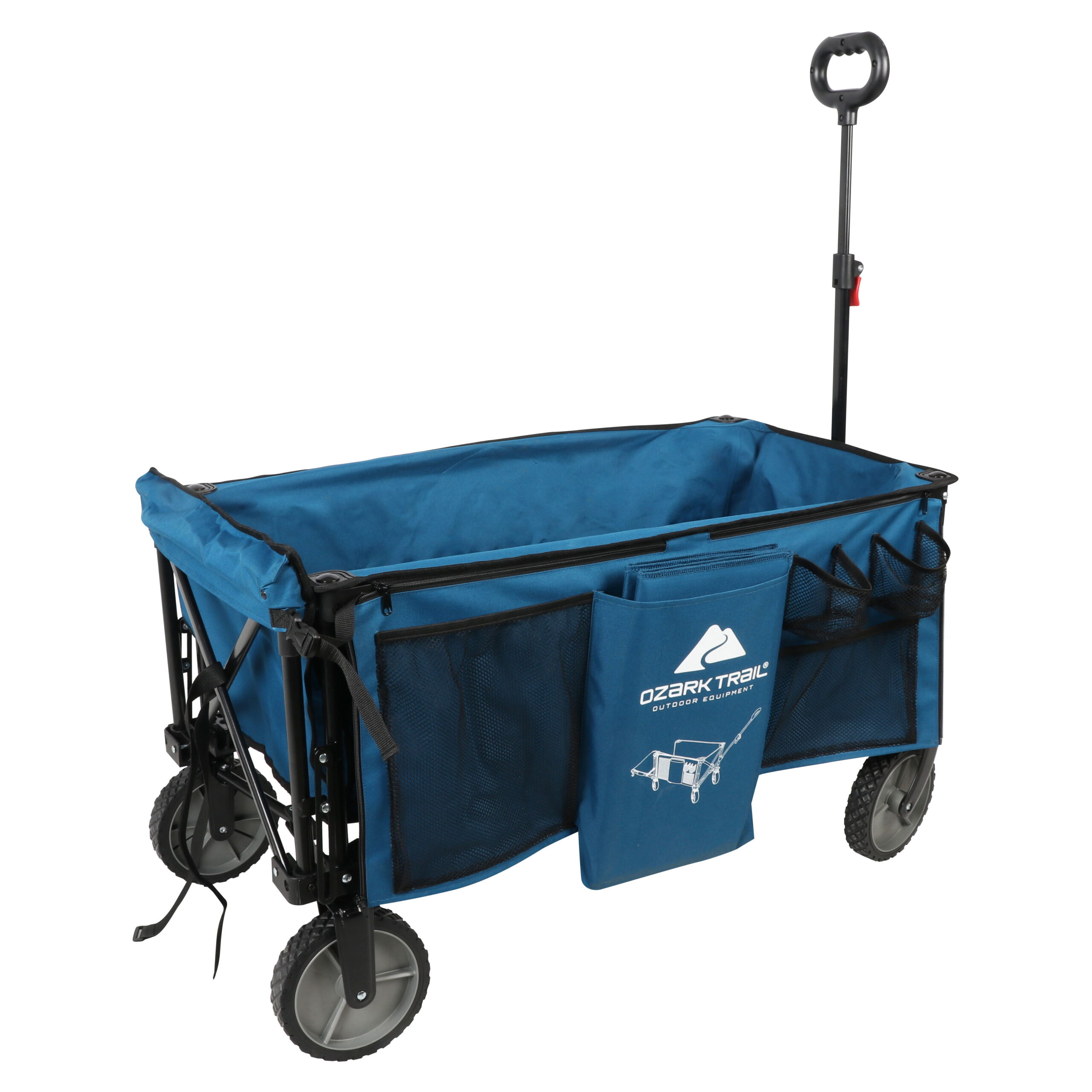 Ozark Trail Quad Folding Camp Wagon with Tailgate, Blue - Womvr