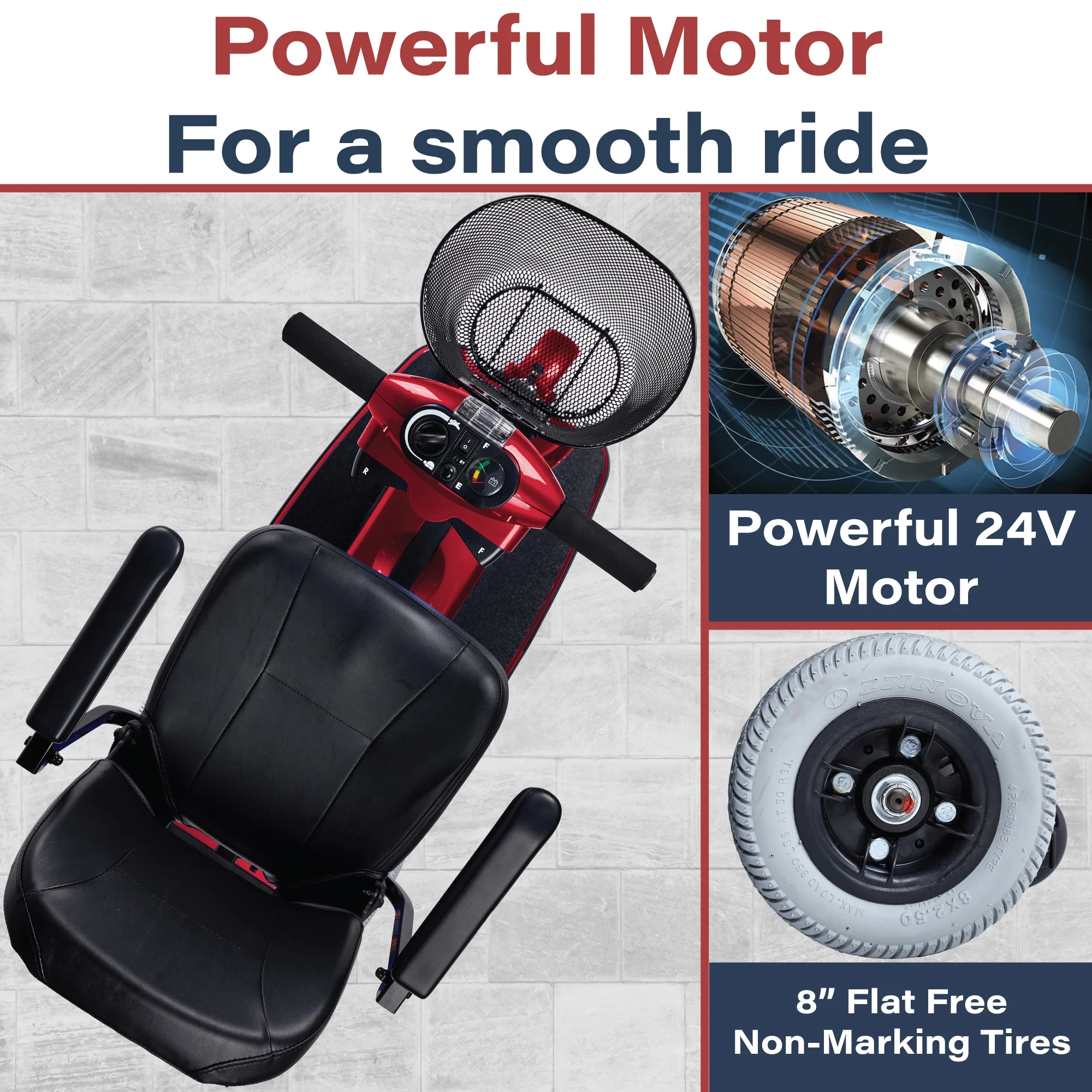 Zipr Mobility Zipr Xtra 3 - Red Practical Scooter - 3 Wheels - Womvr