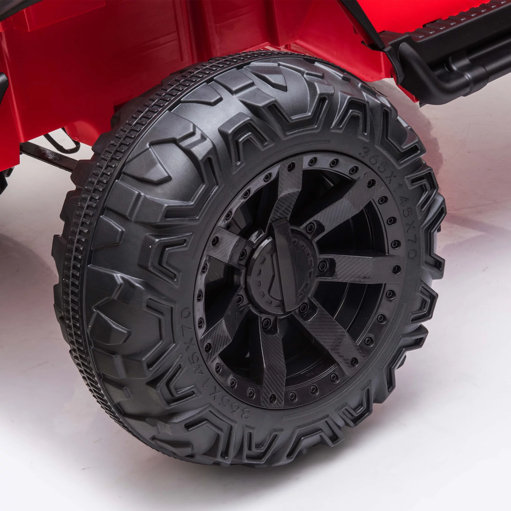 CIPACHO 24 V Double Drive Children Ride On Truck Car for Kids with Parent Remote Control, Electron Assisted Steering Wheel, Music Board, Bluetooth, MP3, Red - Womvr