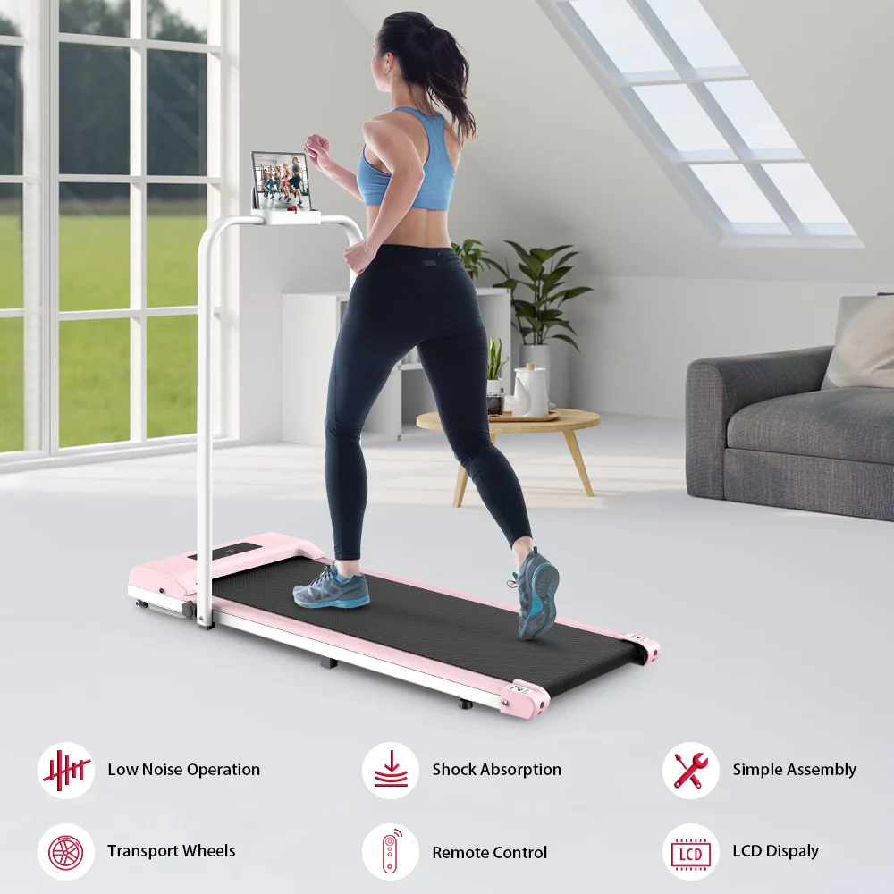 Home Fitness Code Treadmills for Home, Ultra Slim Under Desk Treadmill for Home/Office, No Assembly Required, Black - Womvr