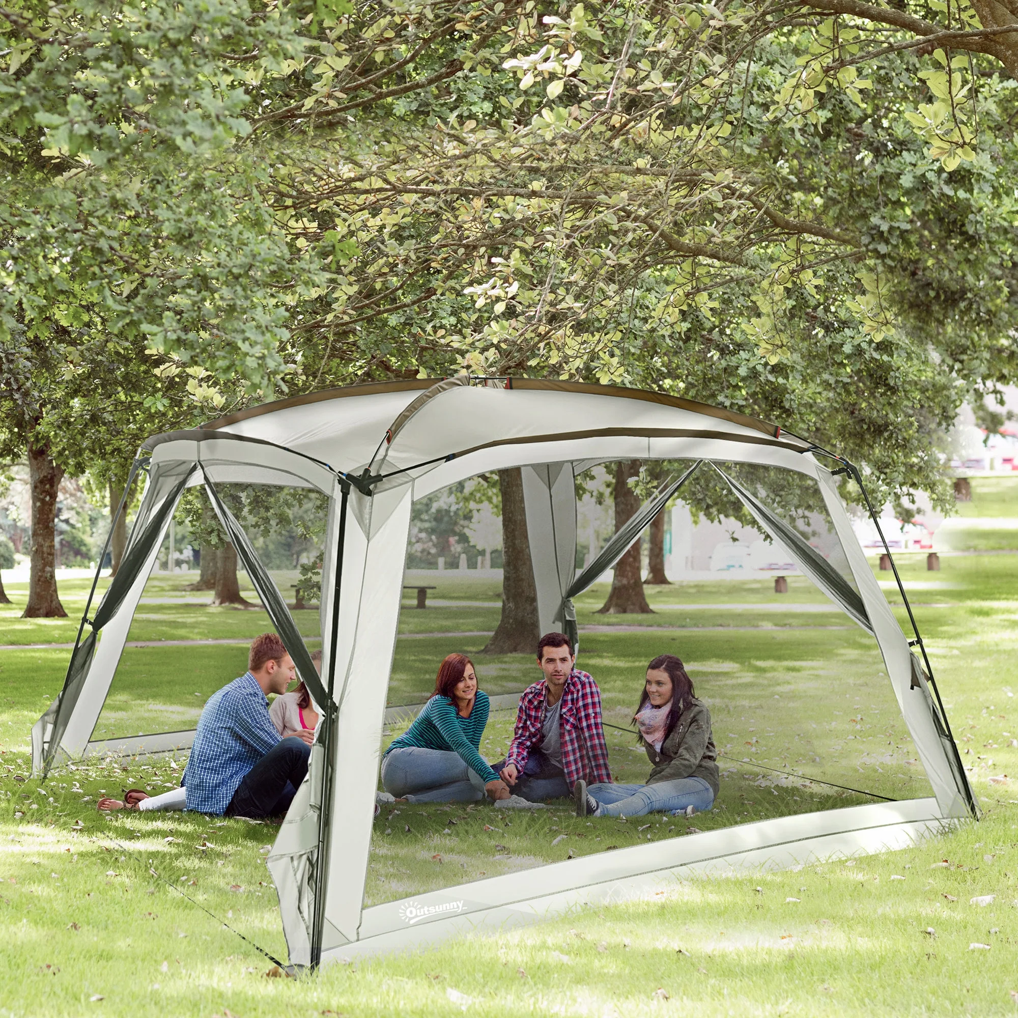 Outsunny Screen Tent, 10' x 10' Screen House Room with UV50+ Protection - Womvr