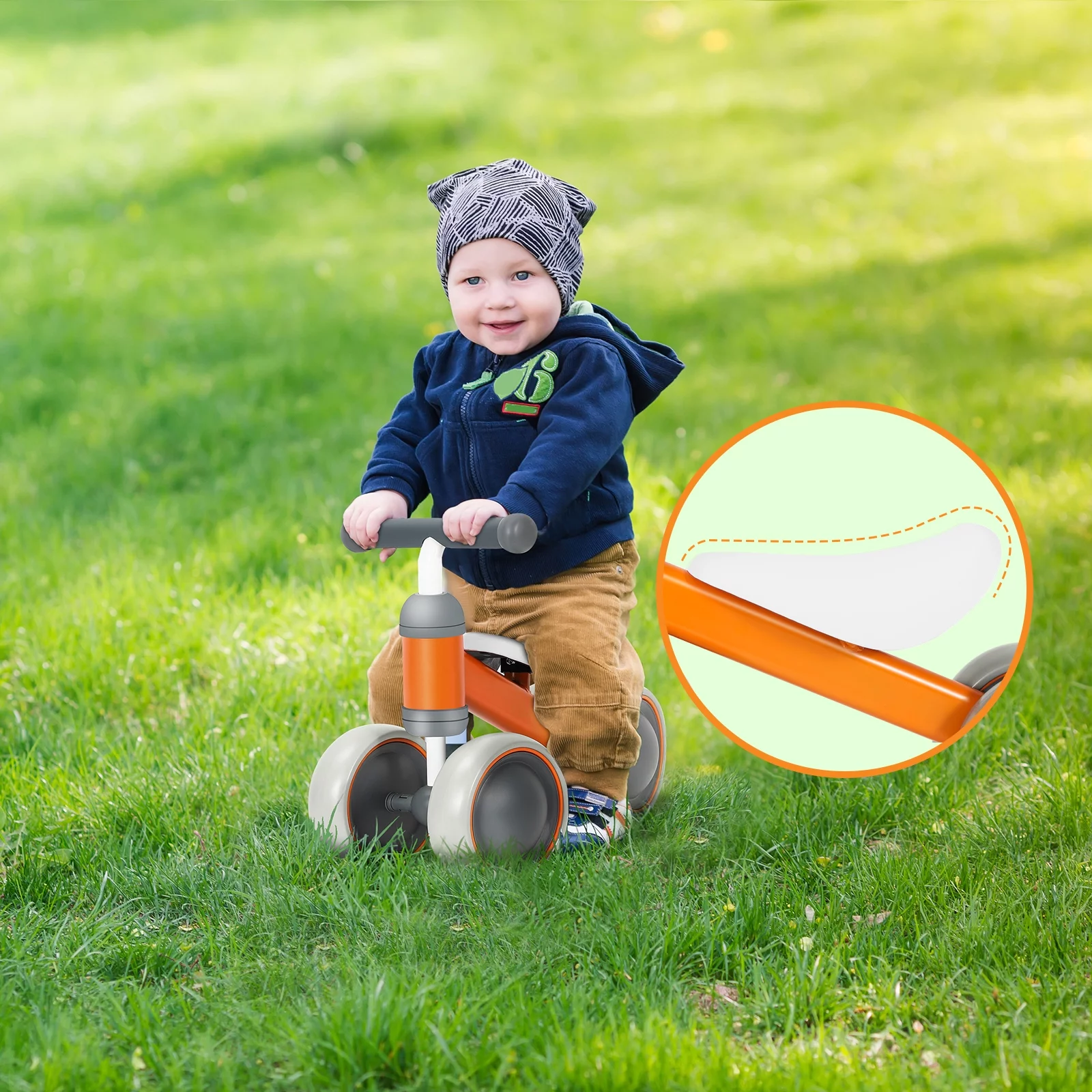 Balance Bike for 12-24 Months Toddler Toy Bike, Pink - Womvr