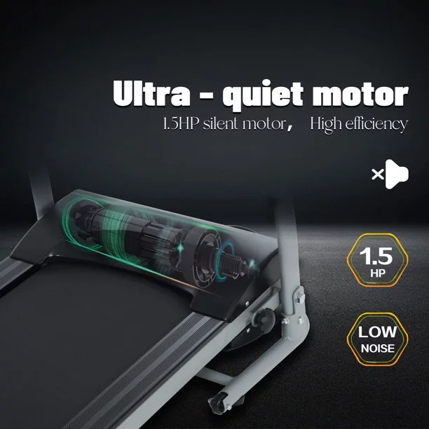 Electric Folding Treadmill, 2.5HP Foldable Exercise Walking Machince Walking Pad for Apartment Home/Office, Easy to Fold Assembly, MP3,LCD Display - Womvr