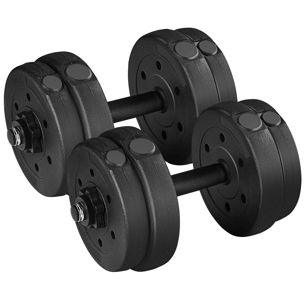 Yaheetech 66LB Adjustable Dumbbell Weight Set Home Training Dumbbell Pair Lifting Black - Womvr