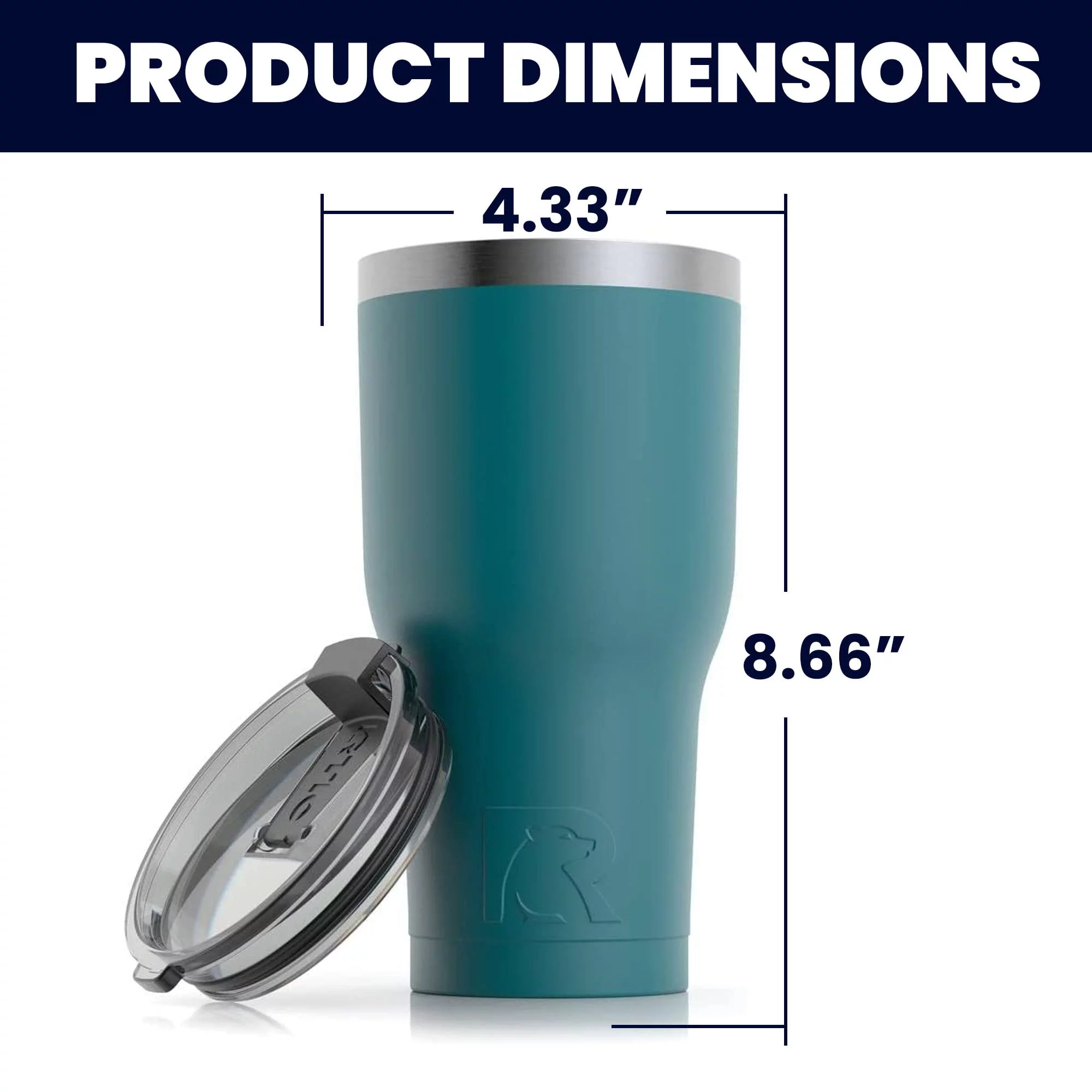 RTIC 30 OZ Insulated Tumbler Stainless Steel Coffee Travel Mug with Lid, Spill Proof, Hot Beverage and Cold, Portable Thermal Cup for Car, Camping, Deep Harbor - Womvr