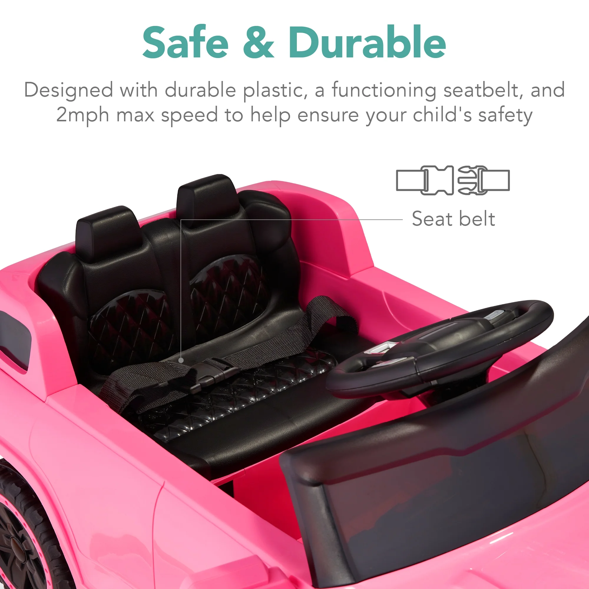 Best Choice Products 6V Kids Ride On Car Truck w/ Parent Control, 3 Speeds, LED Headlights, MP3 Player, Horn - Pink - Womvr