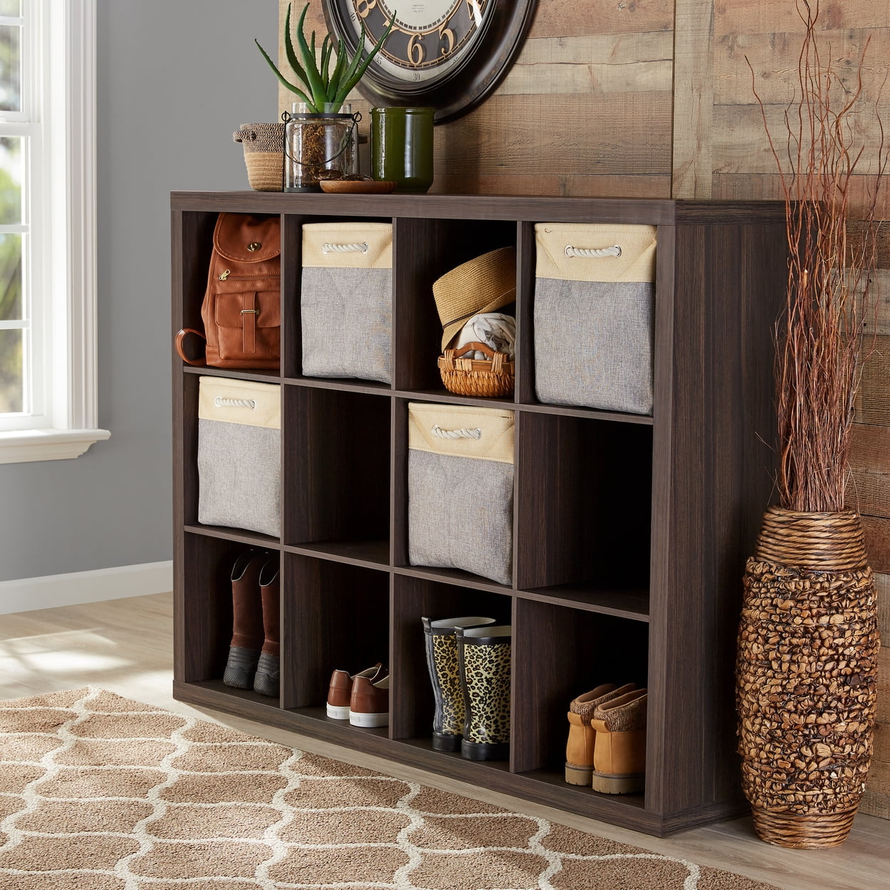 Better Homes & Gardens 12-Cube Storage Organizer, Natural - Womvr
