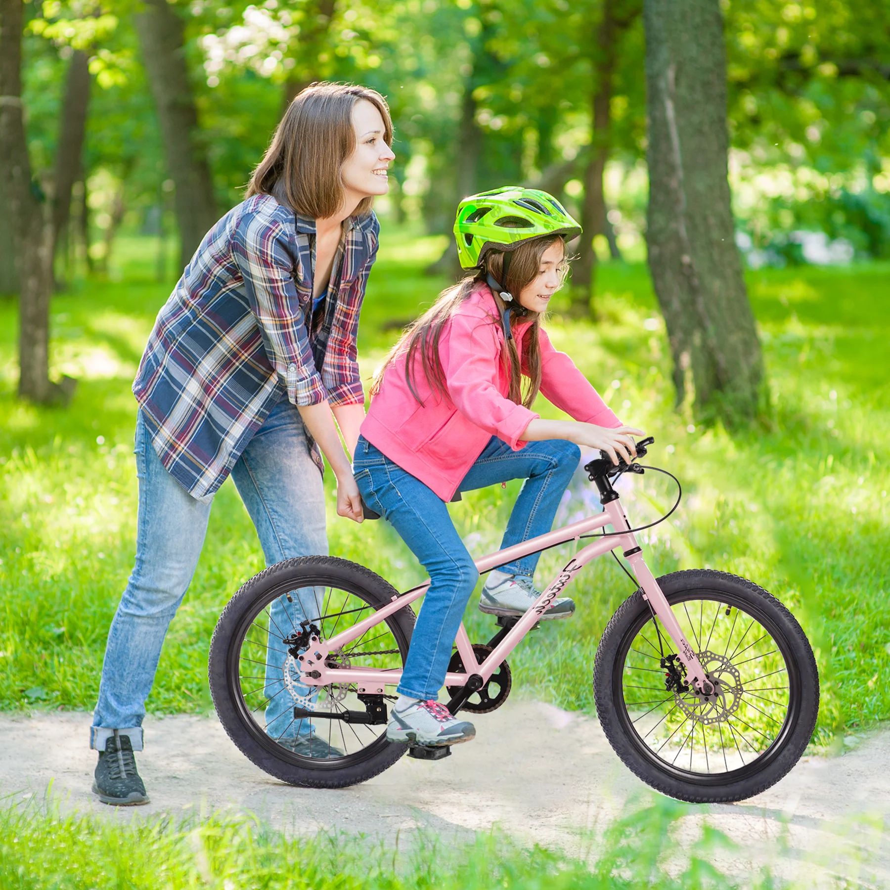 FIXTECH 20 Inch Children's Bicycle with Double Disc Brake for Boys Girls Age 5-12 Years, Pink - Womvr