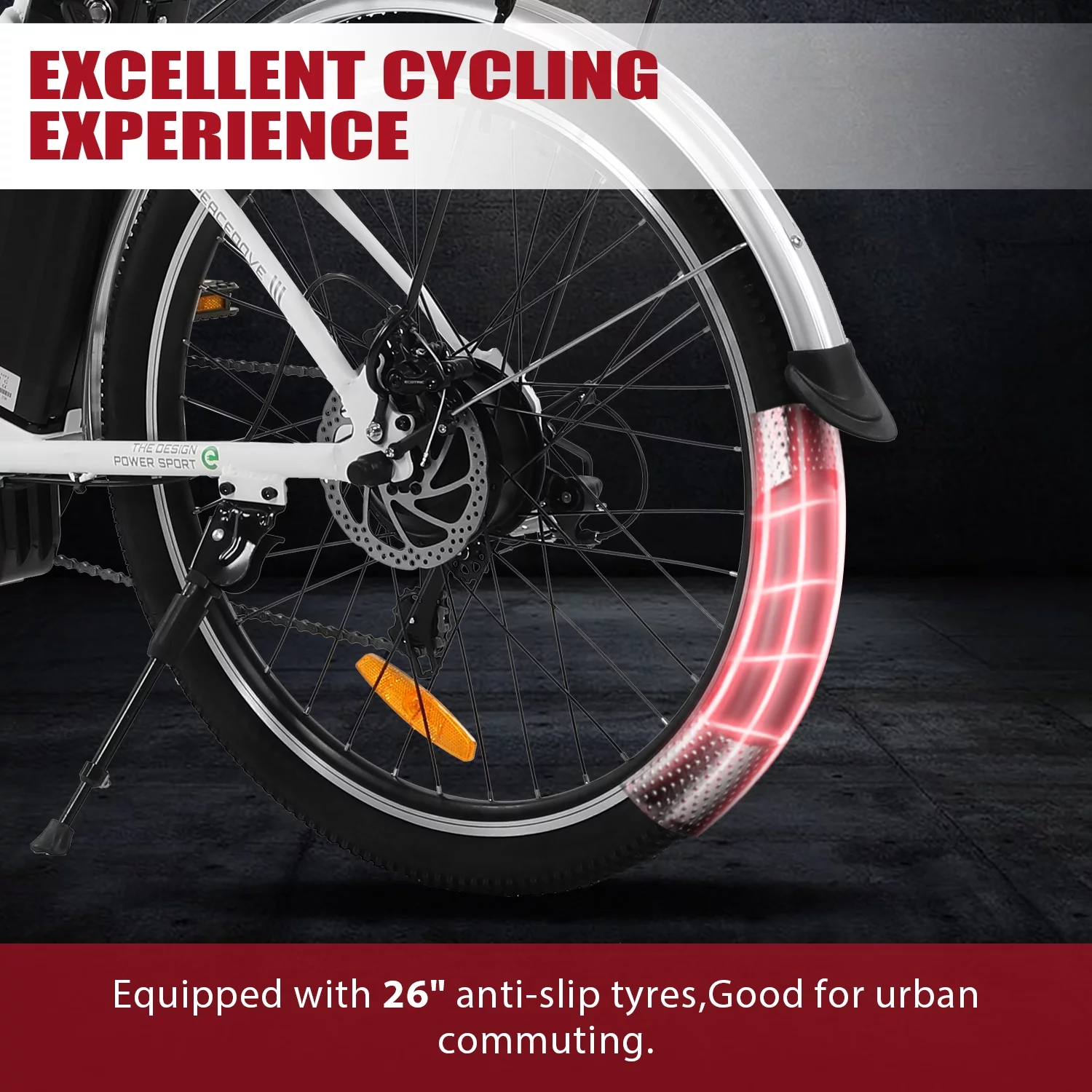 Ecotric 26 Inch 36 V 10 AH 350 W City Bike Electric Bicycle e-bike White with Basket 7 Speed Step Through Commuter for Women Girls A-E516646 - Womvr