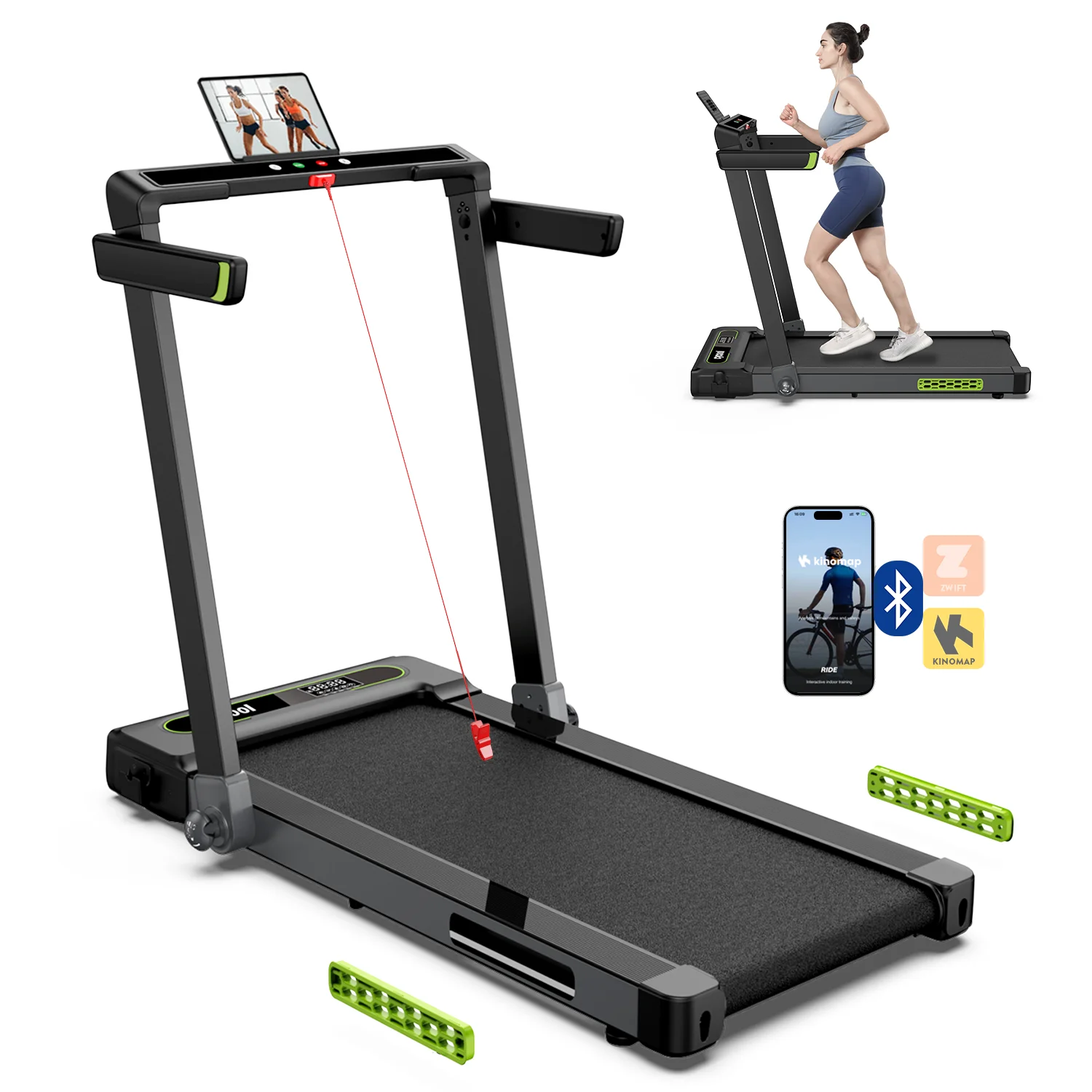 TOSSFD 2.5HP Folding Treadmill with Display Screen Electric Running Walking Machine for Home Fitness R46201 - Womvr