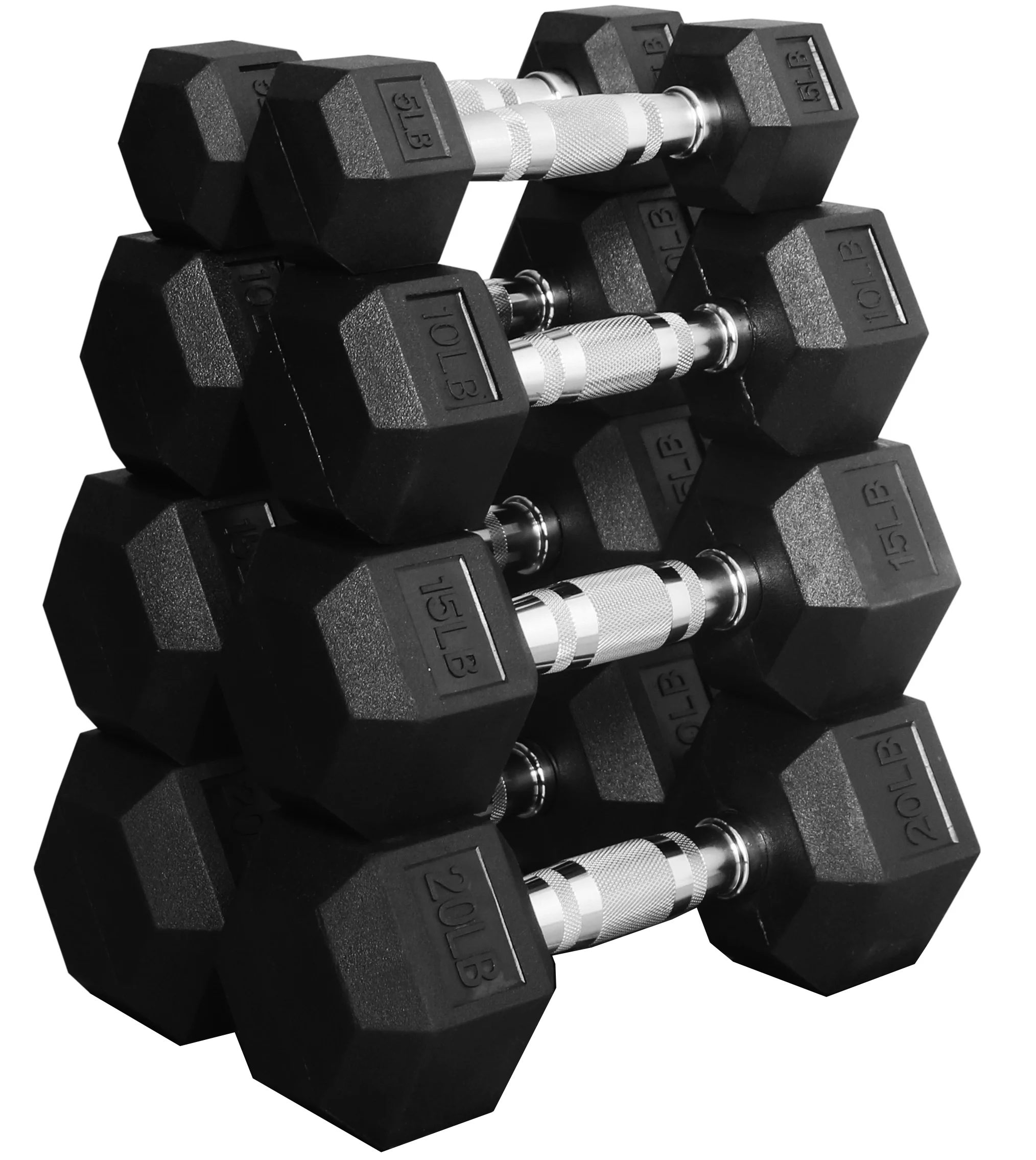 BalanceFrom 100 LB Dumbbell Set, Pairs of 5 lb, 10 lb, 15 lb and 20 lb - Womvr