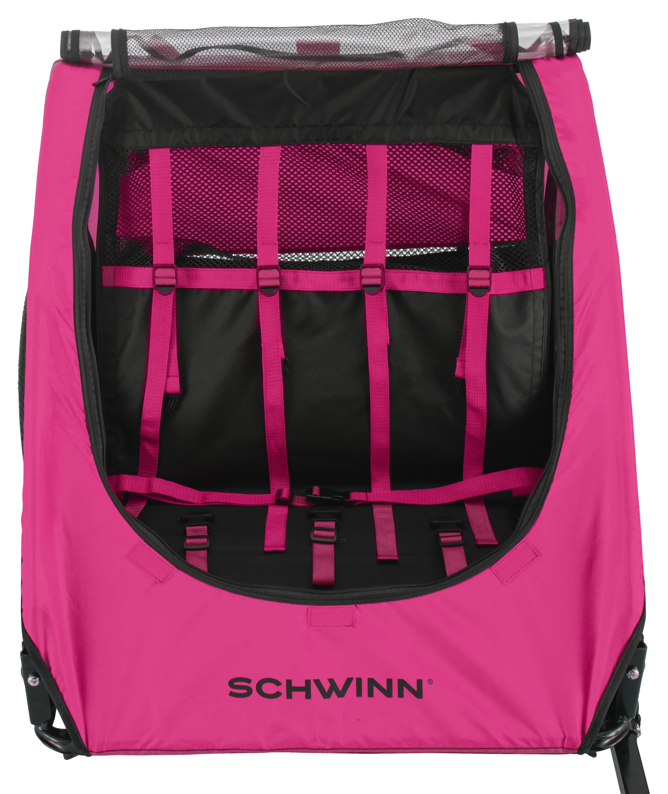 Schwinn Shuttle Foldable Bike Trailer for 2 Passengers, Blue & Black - Womvr