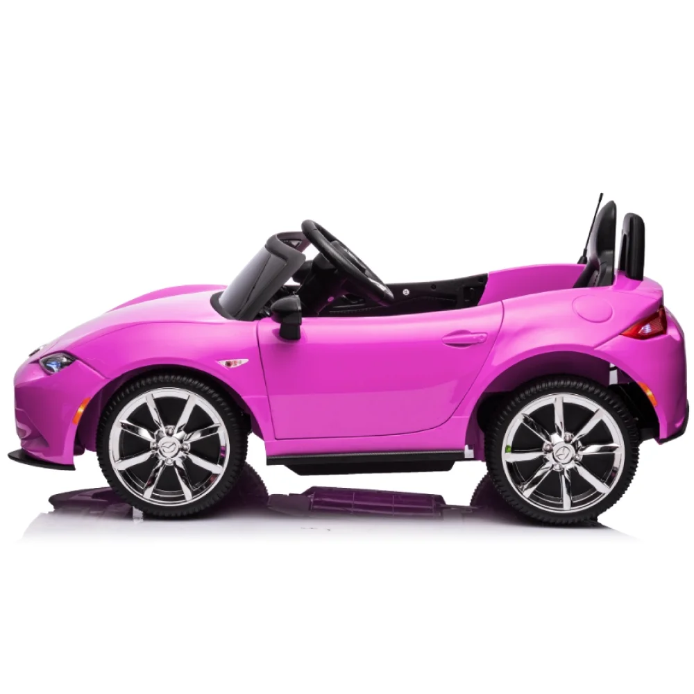 12V Ride On Powered Wheels Car Mazda Licensed MX-5 Electric Car for Kids w/ Parental Remote Control LED Lights Bluetooth Music - Womvr