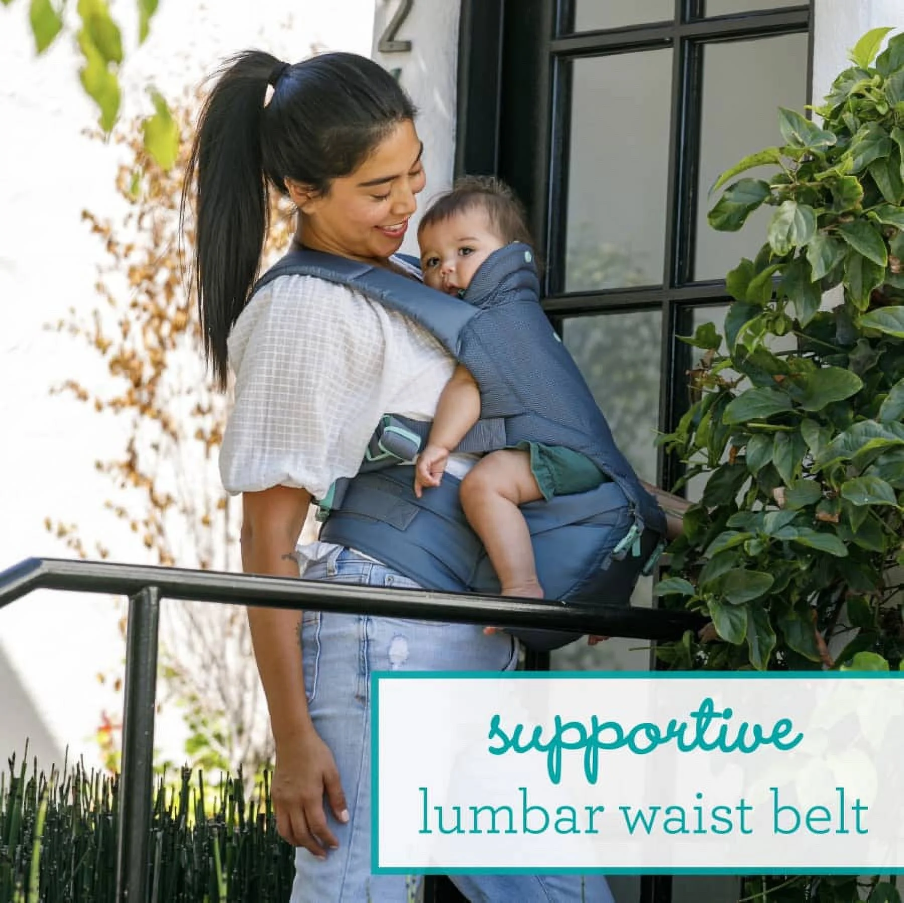 Infantino Hip Rider 5-in-1  Hip Seat Baby Carrier for Infants and Toddlers 12-45 lbs, 5-Position, Gray - Womvr