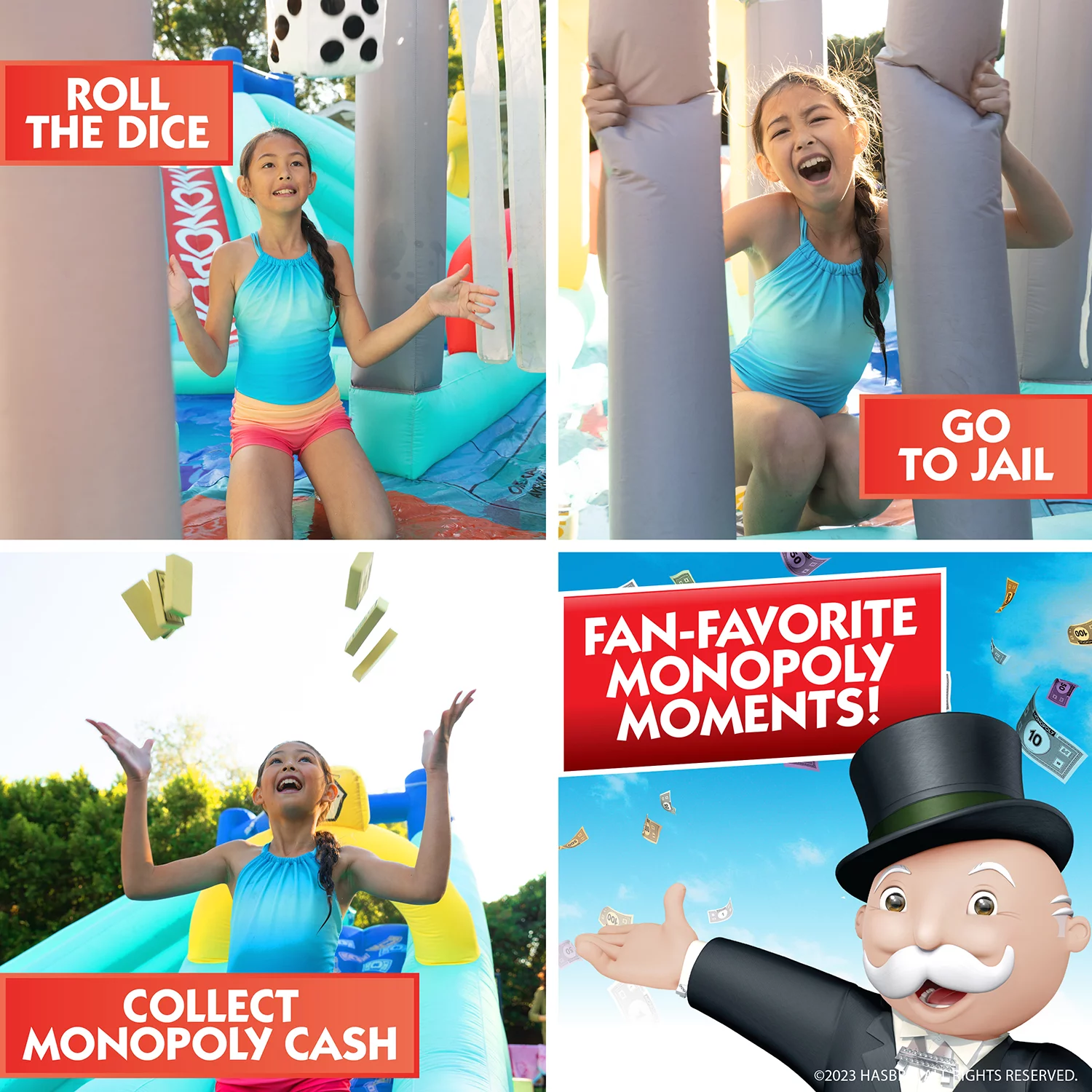 Hasbro Monopoly Splash Game by WowWee - Lawn Water Slide and Obstacle Course - Womvr