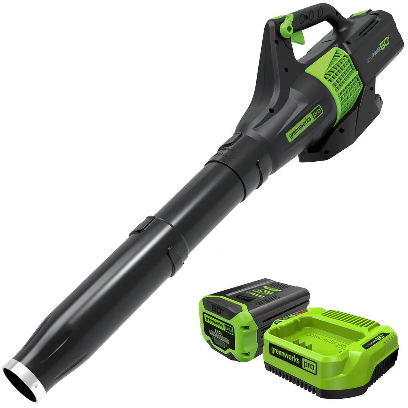 Greenworks 60V 450 CFM at 125 Mph Cordless Leaf Blower with 2.0Ah Battery & Charger 2414402 - Womvr