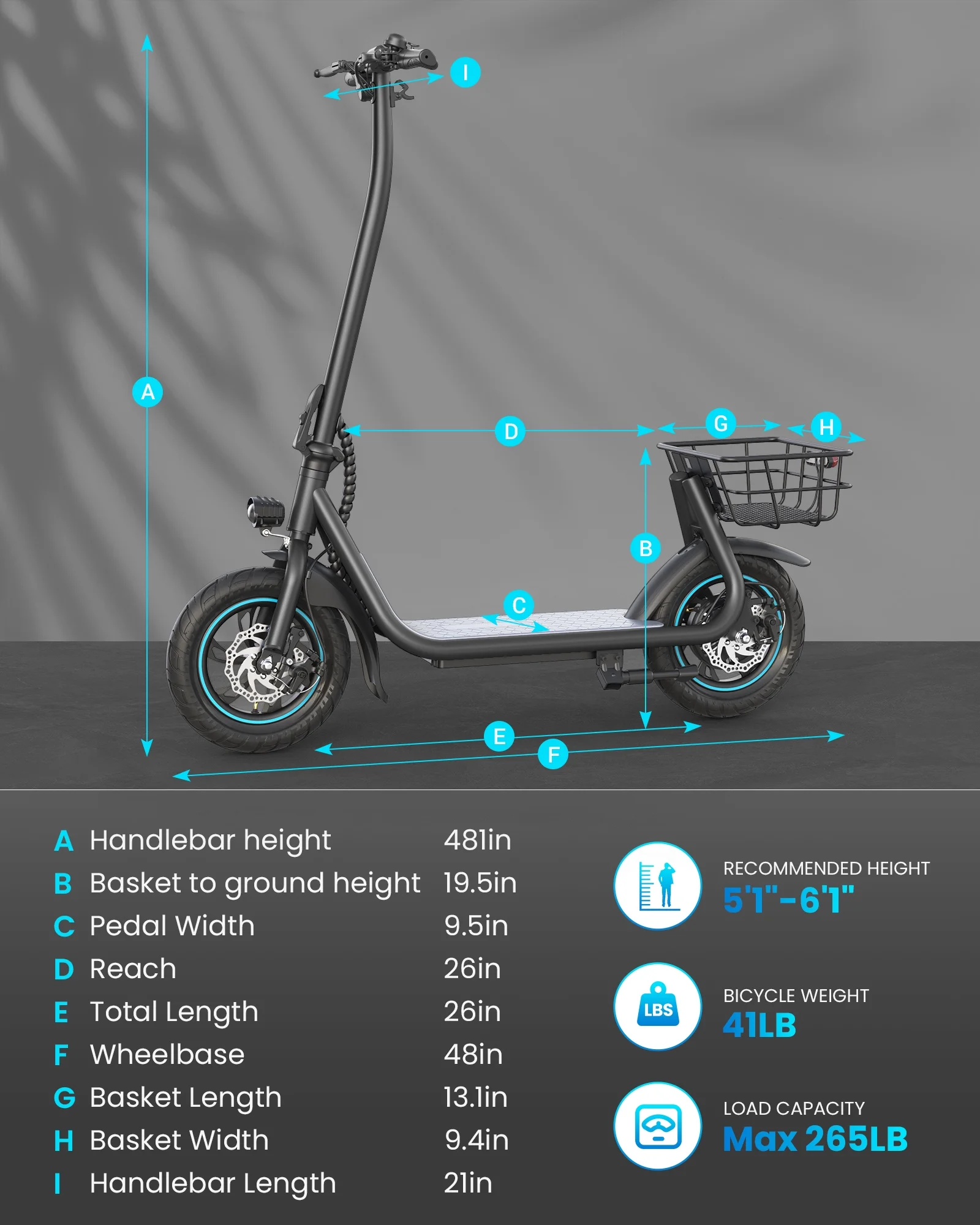 Kistp 550W Electric Scooter for Adults, 12 inch Commuter Electric Scooter with Basket and Wide Deck - up to 20 Miles 18.6MPH-Blue - Womvr