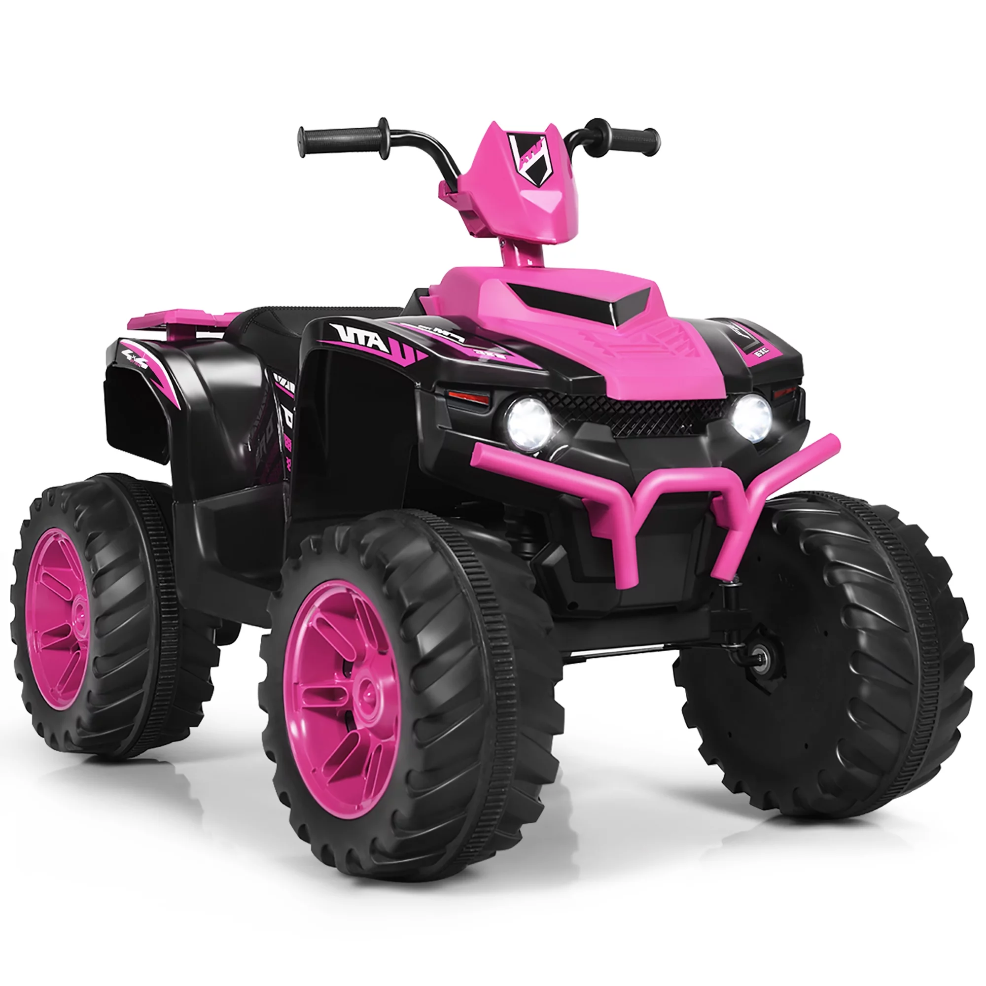 Costway 12V Kids 4-Wheeler ATV Quad Ride On Car w/ LED Lights Music  USB Navy - Womvr