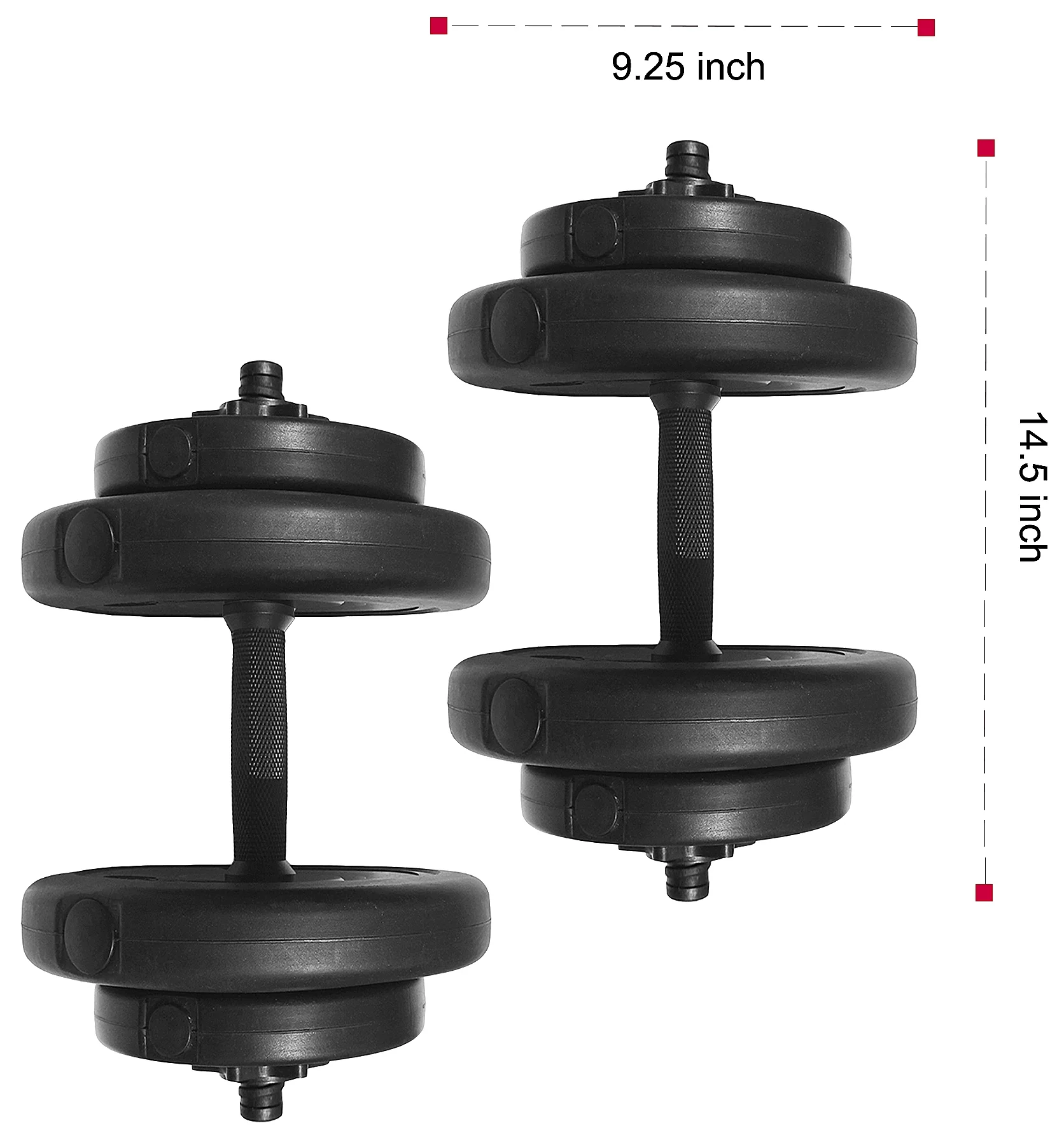 BalanceFrom Vinyl Dumbbell Set, 40 Lbs. (20 Lbs. Pair), Adjustable, Black - Womvr
