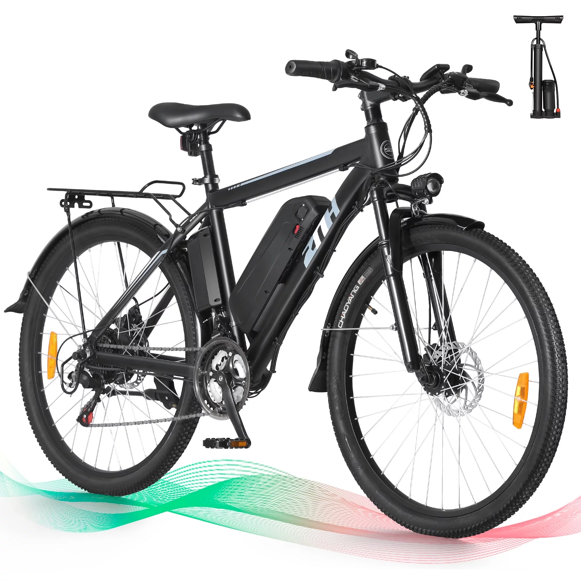 ZNH Mountain Electric Bicycle, 26 in. 350 W, Removable 36 V/10 Ah Battery, Black - Womvr